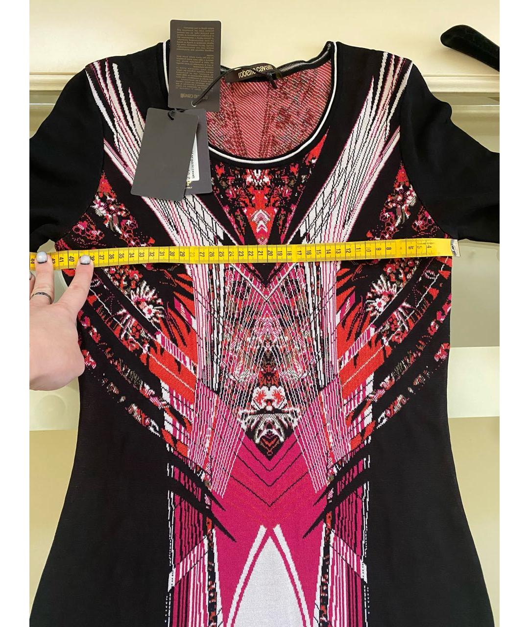 ROBERTO CAVALLI Бордовое вискозное повседневное платье, фото 6