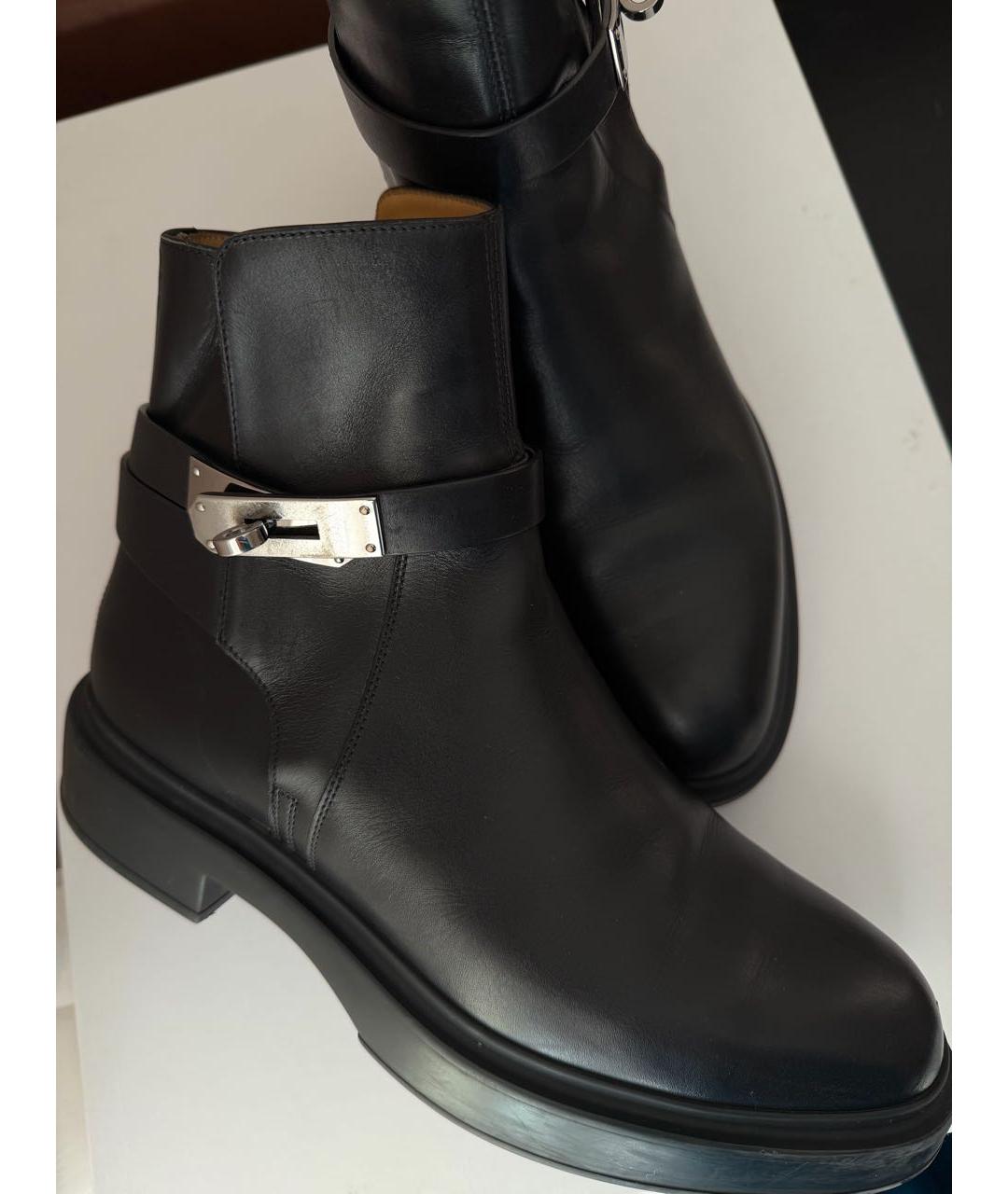 HERMES Черные ботинки из лакированной кожи, фото 5