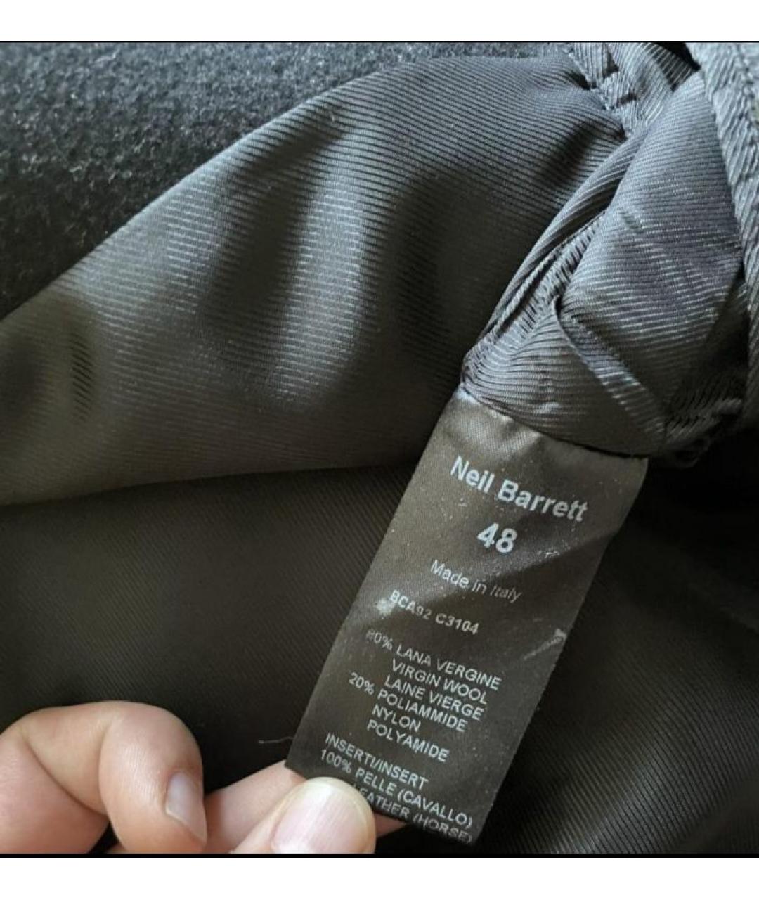 NEIL BARRETT Черное пальто, фото 5