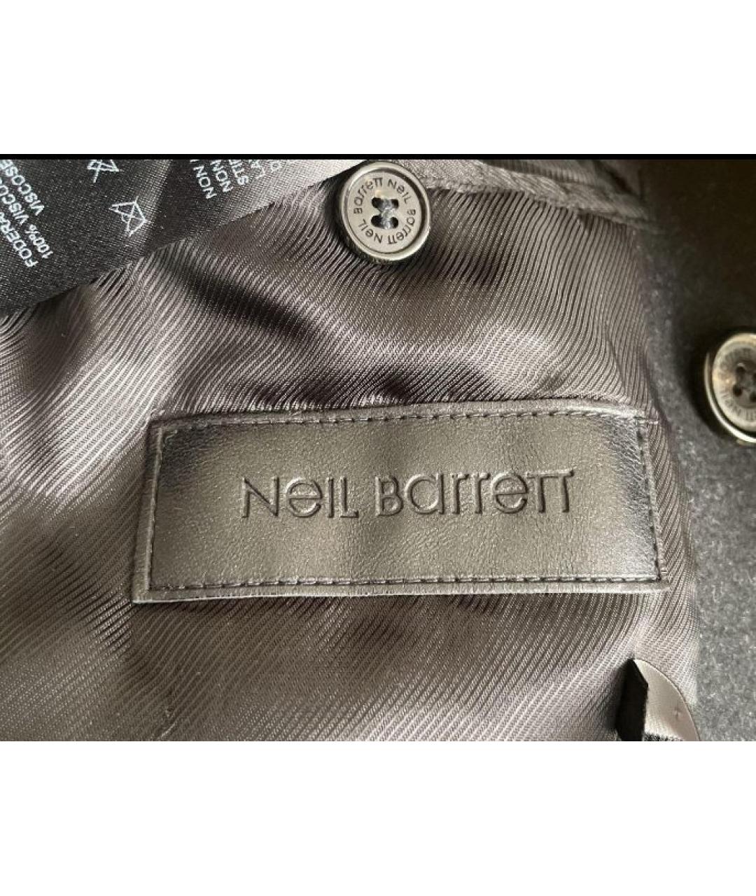 NEIL BARRETT Черное пальто, фото 4