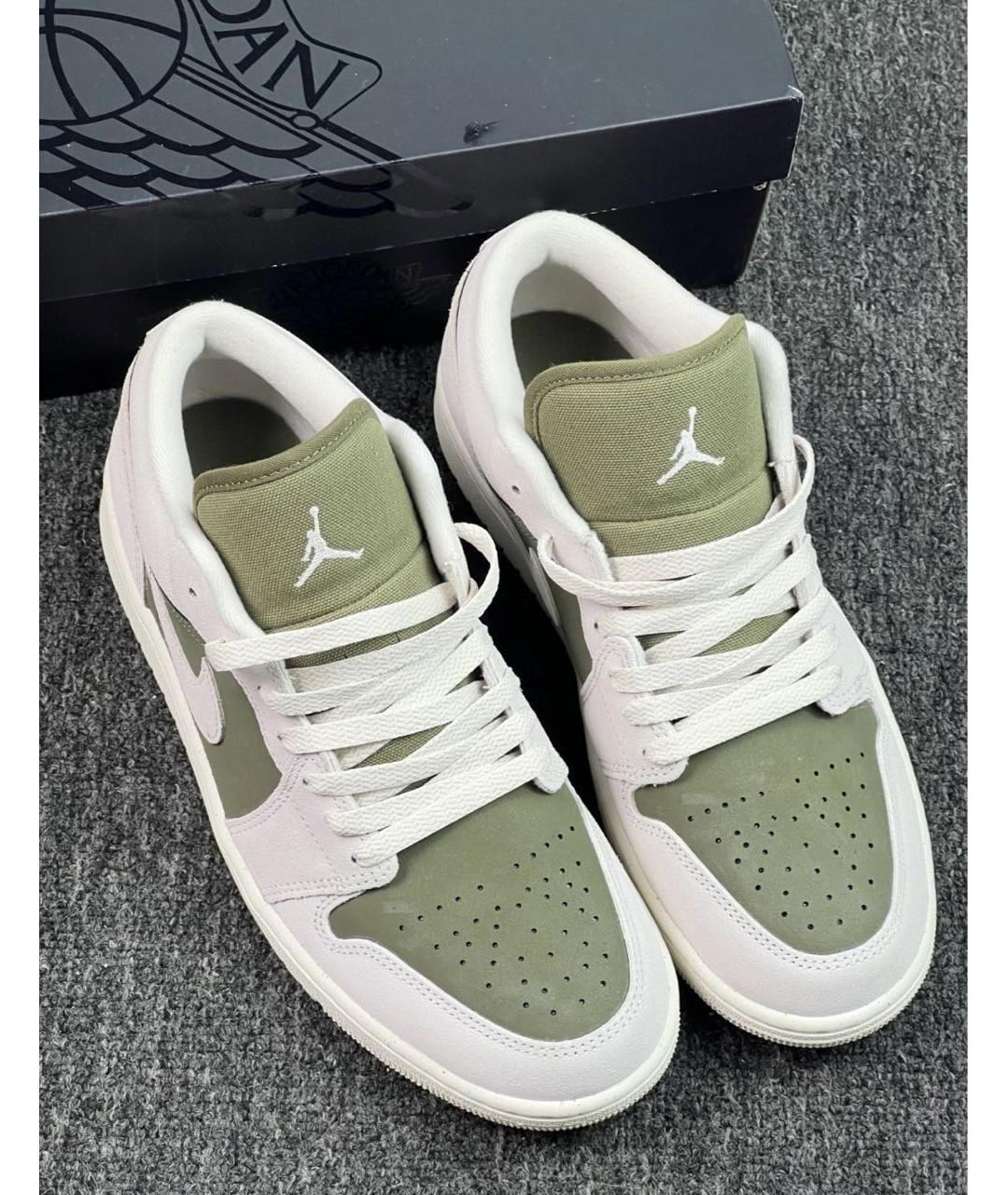 JORDAN Бежевые замшевые низкие кроссовки / кеды, фото 6