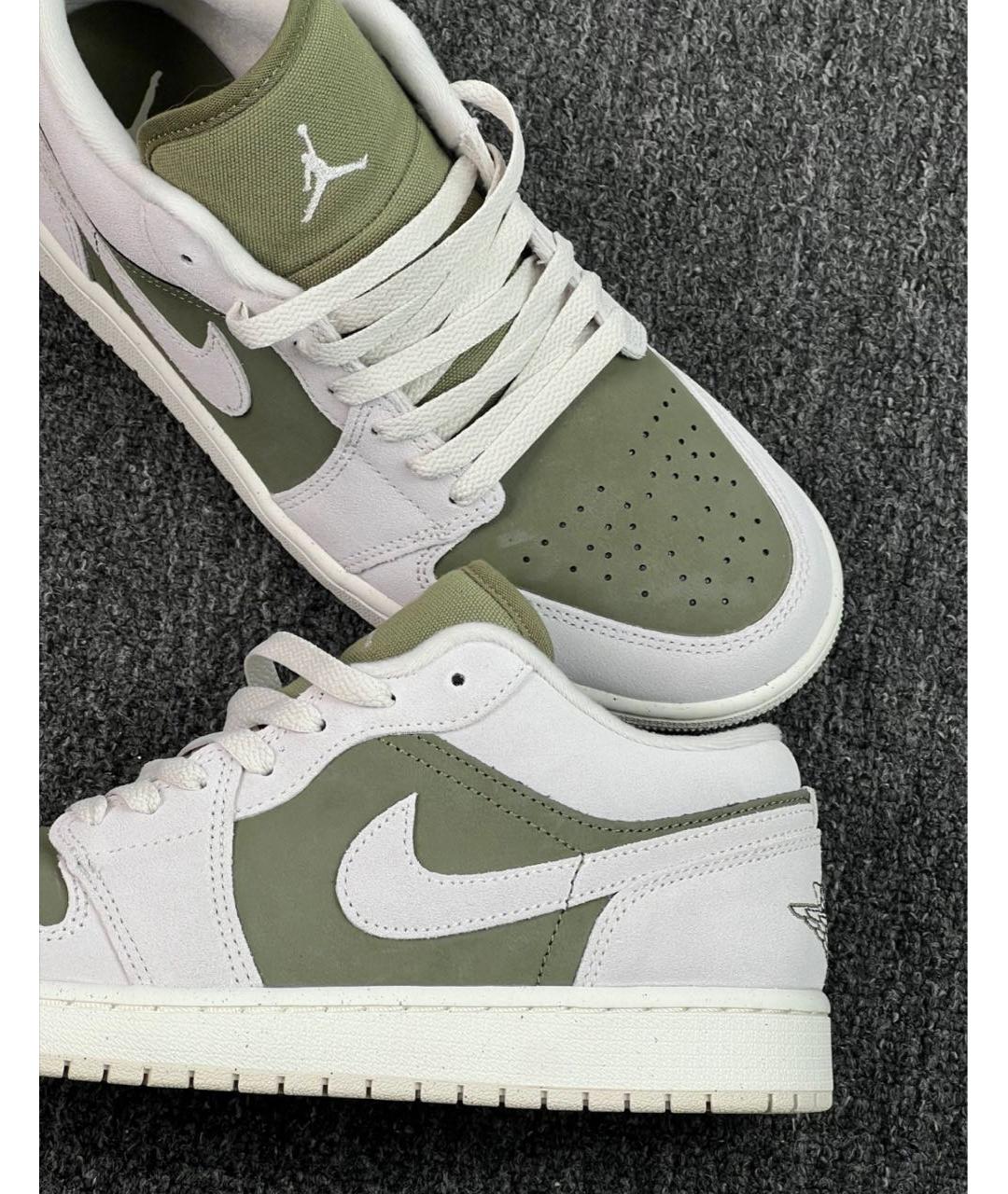 JORDAN Бежевые замшевые низкие кроссовки / кеды, фото 7