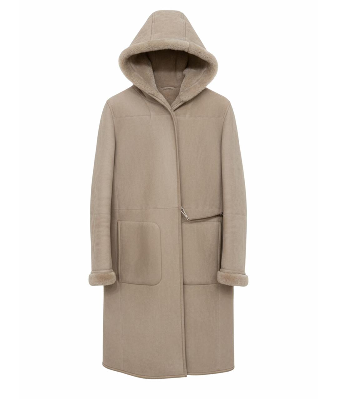 MAX MARA Бежевая замшевая дубленка, фото 1