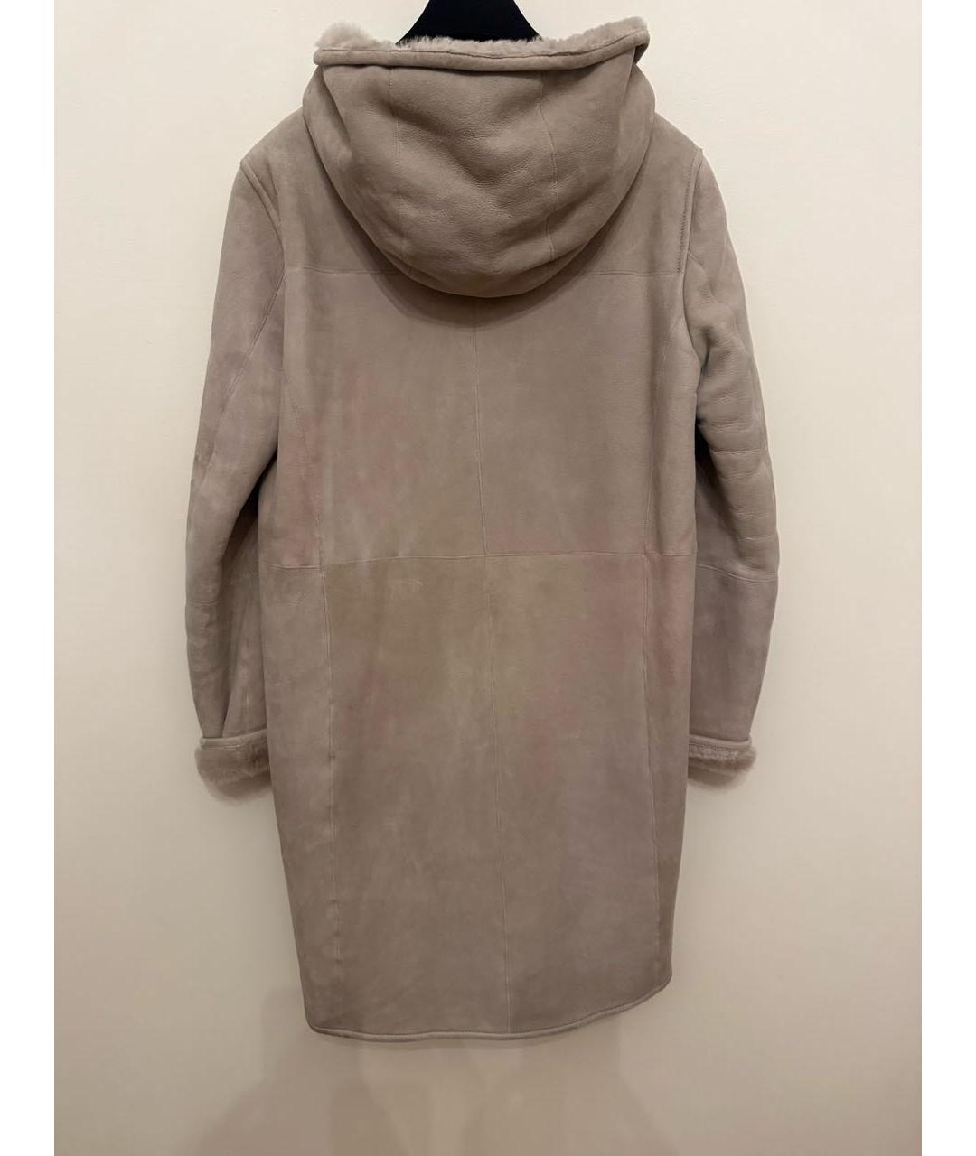 MAX MARA Бежевая замшевая дубленка, фото 2