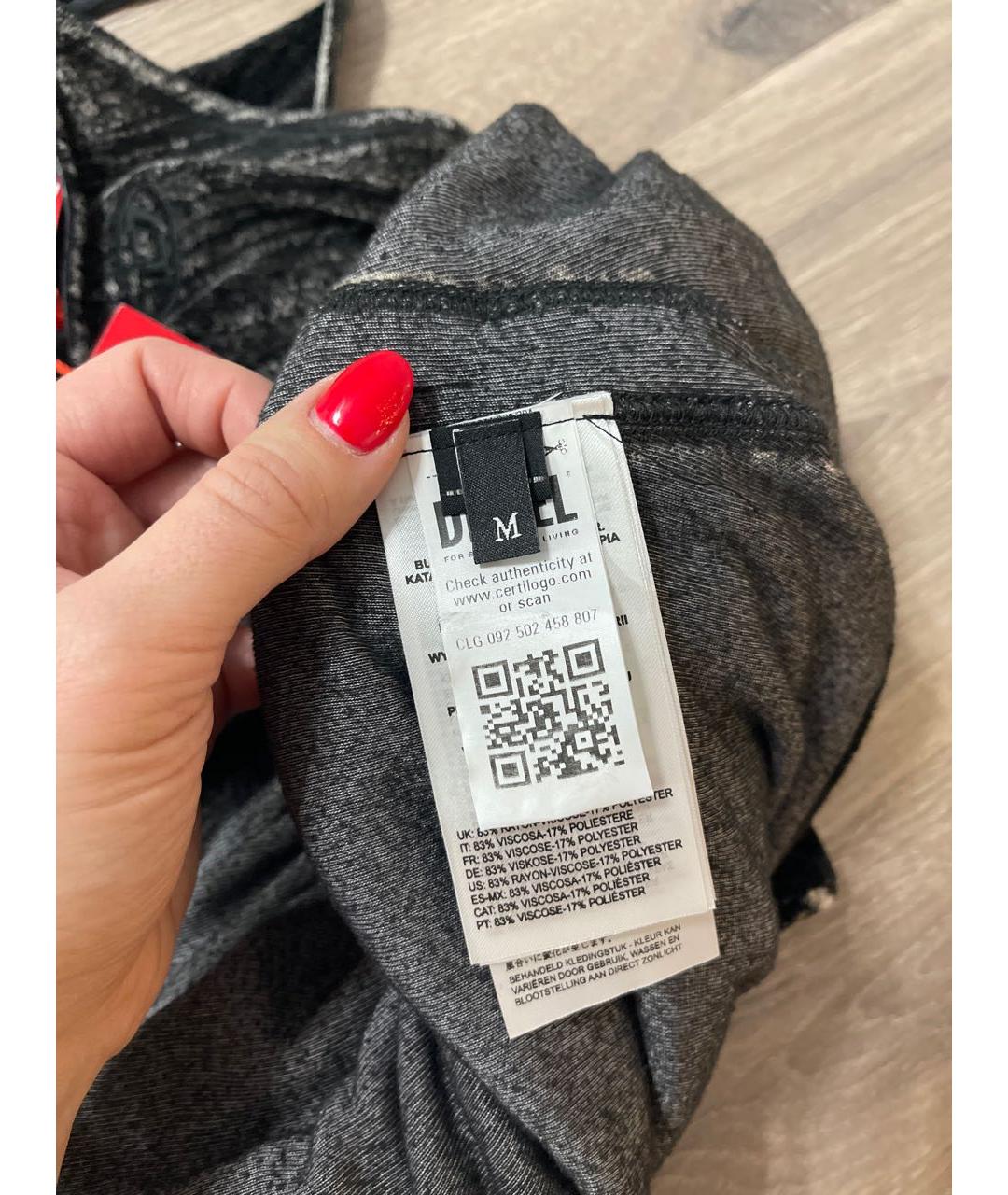 DIESEL Антрацитовое вискозное повседневное платье, фото 5