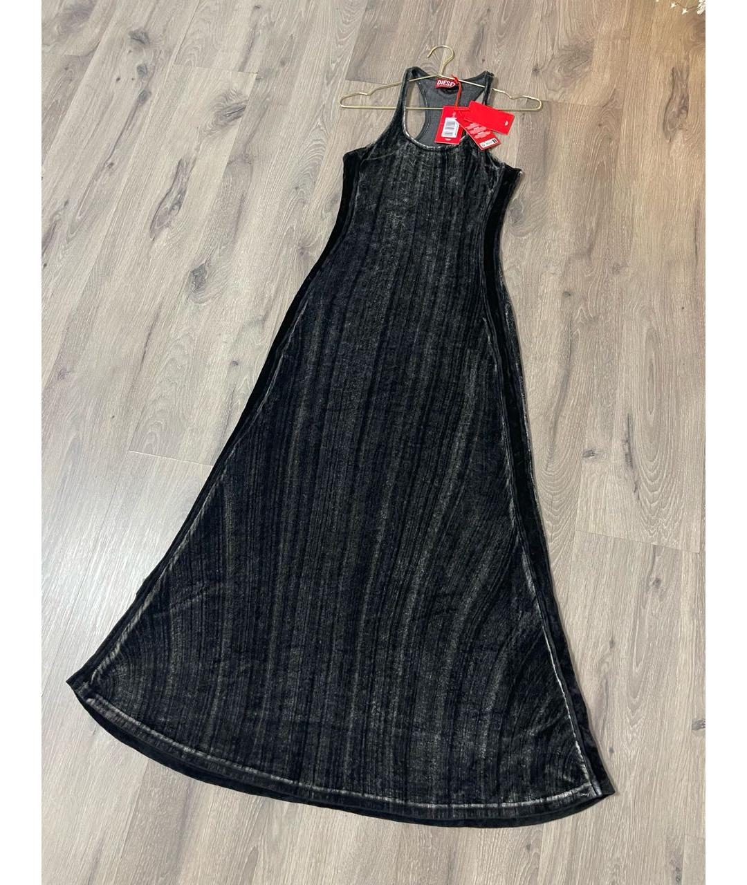 DIESEL Антрацитовое вискозное повседневное платье, фото 2