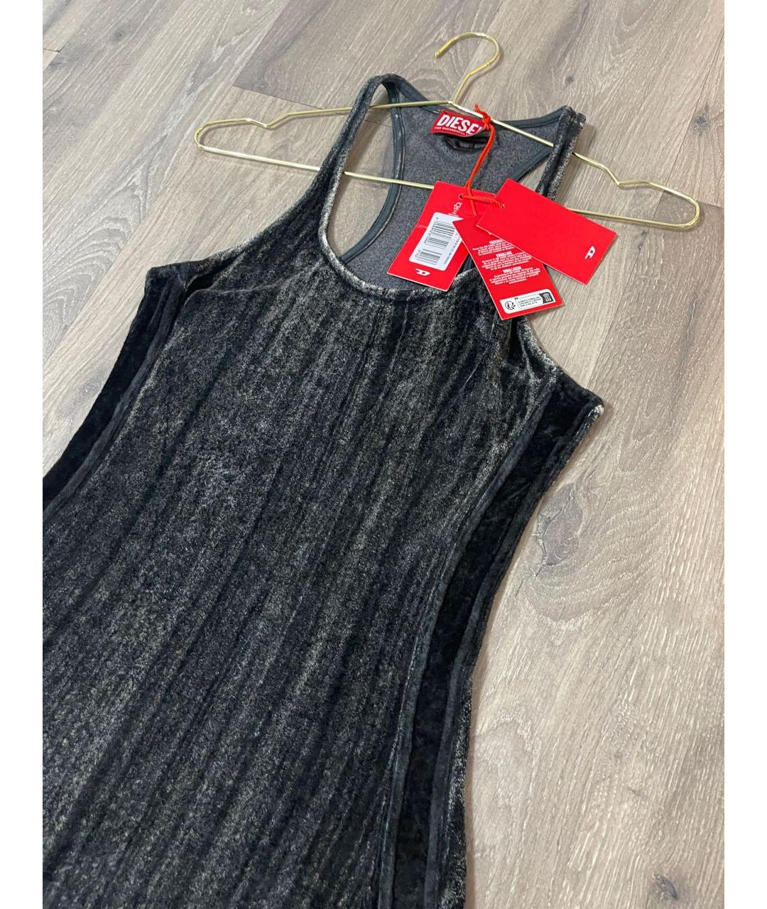 DIESEL Антрацитовое вискозное повседневное платье, фото 3