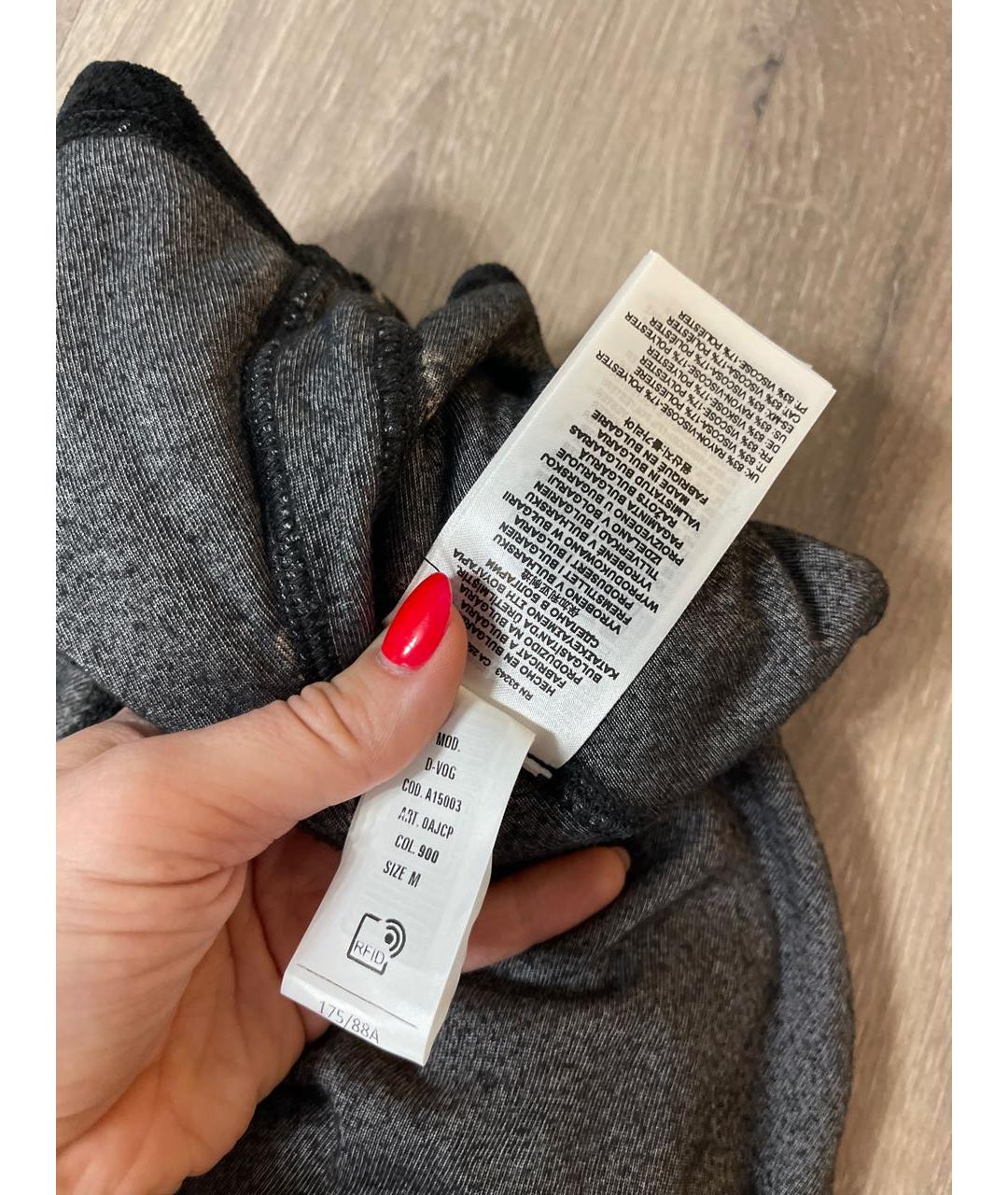 DIESEL Антрацитовое вискозное повседневное платье, фото 6