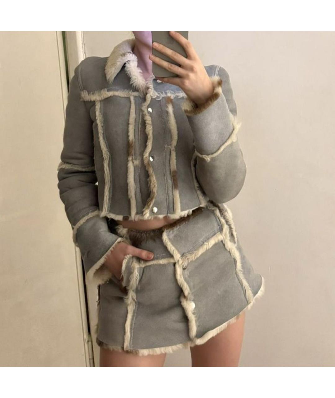 DOLCE&GABBANA Голубая шерстяная дубленка, фото 3