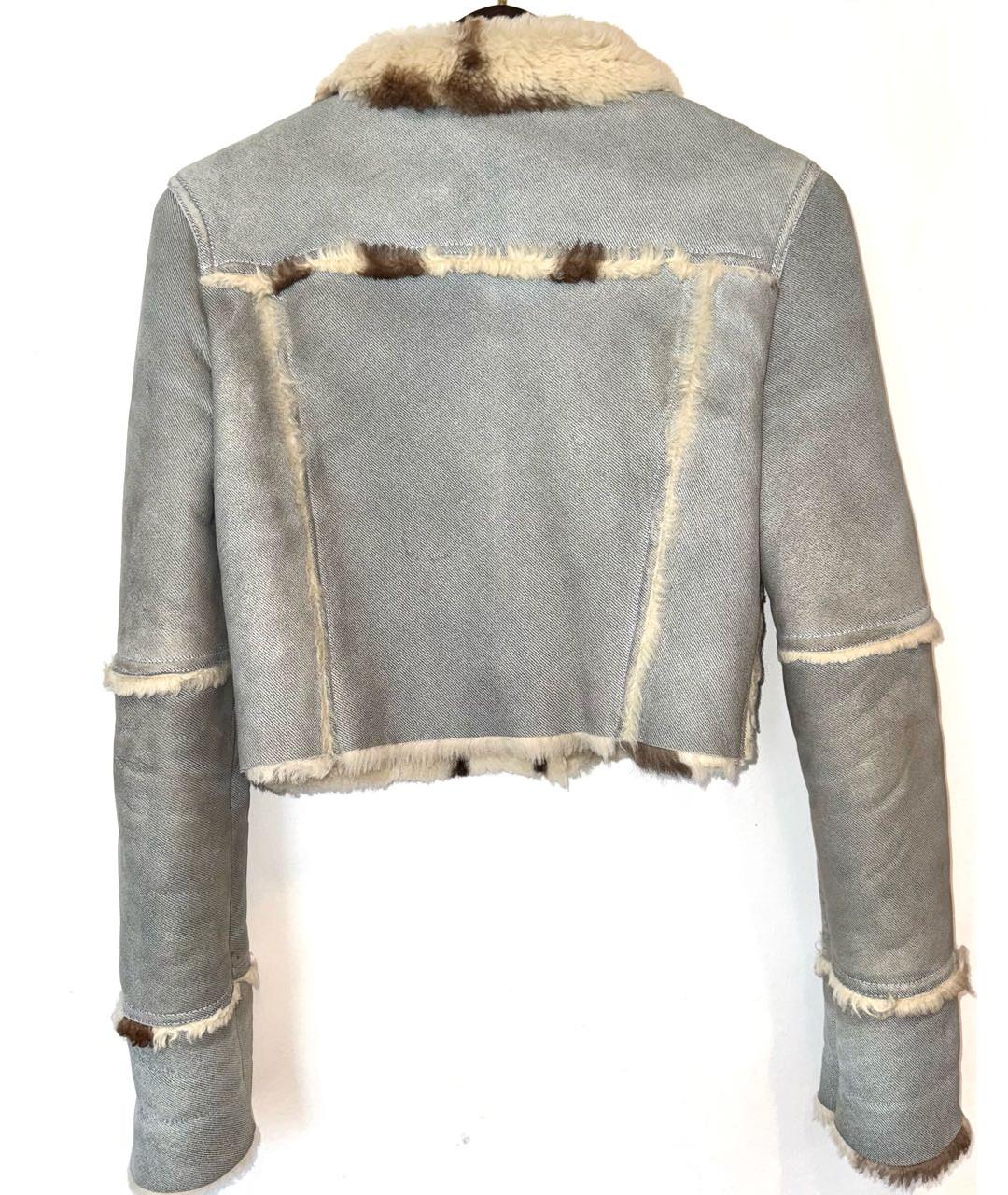 DOLCE&GABBANA Голубая шерстяная дубленка, фото 4