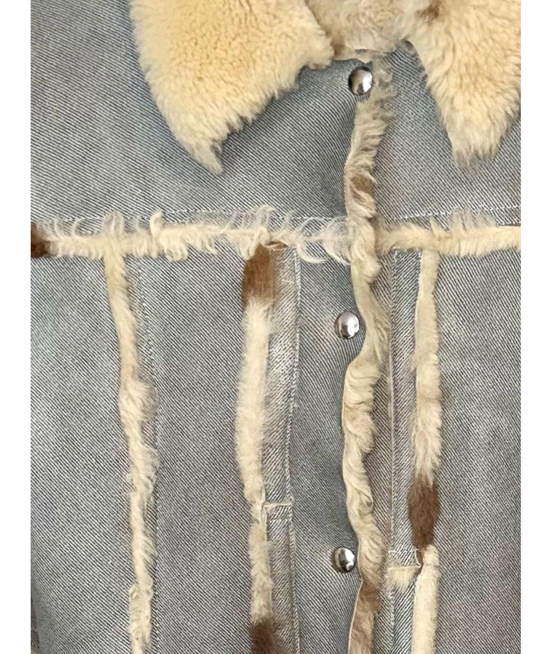 DOLCE&GABBANA Голубая шерстяная дубленка, фото 6
