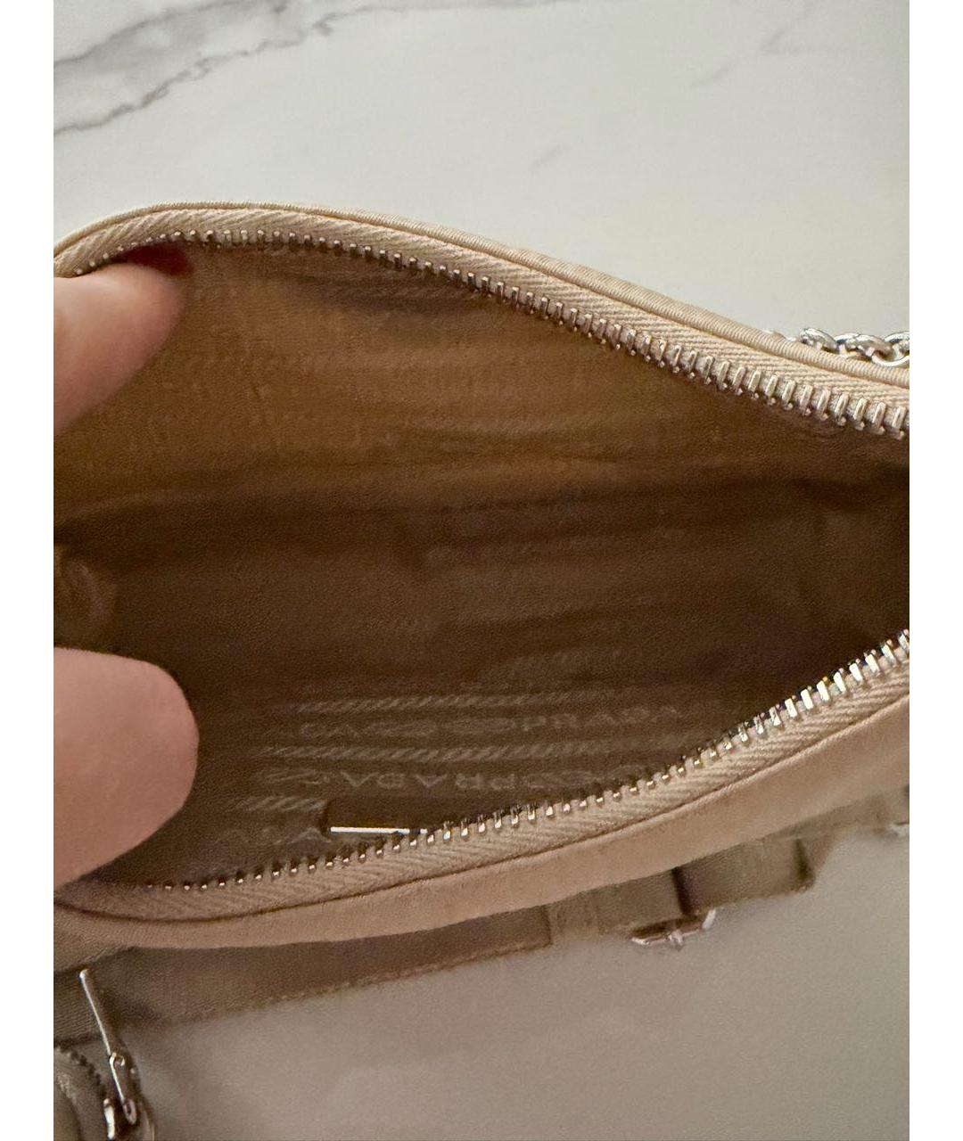 PRADA Бежевая синтетическая сумка через плечо, фото 8