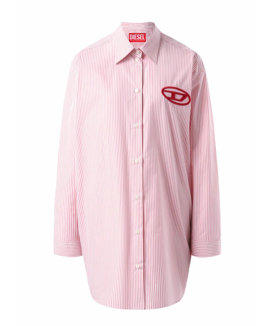 DIESEL Розовое хлопковое повседневное платье, фото 1