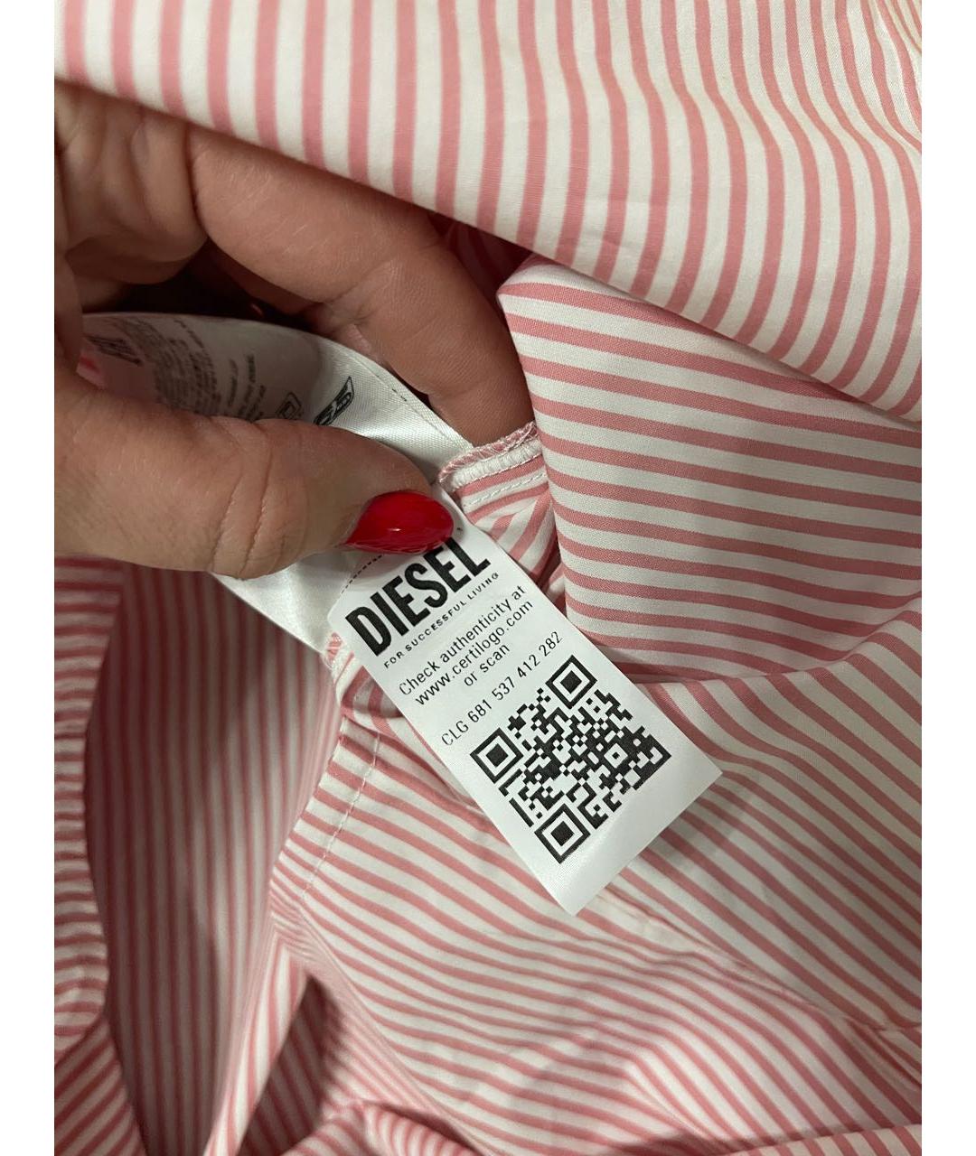 DIESEL Розовое хлопковое повседневное платье, фото 5