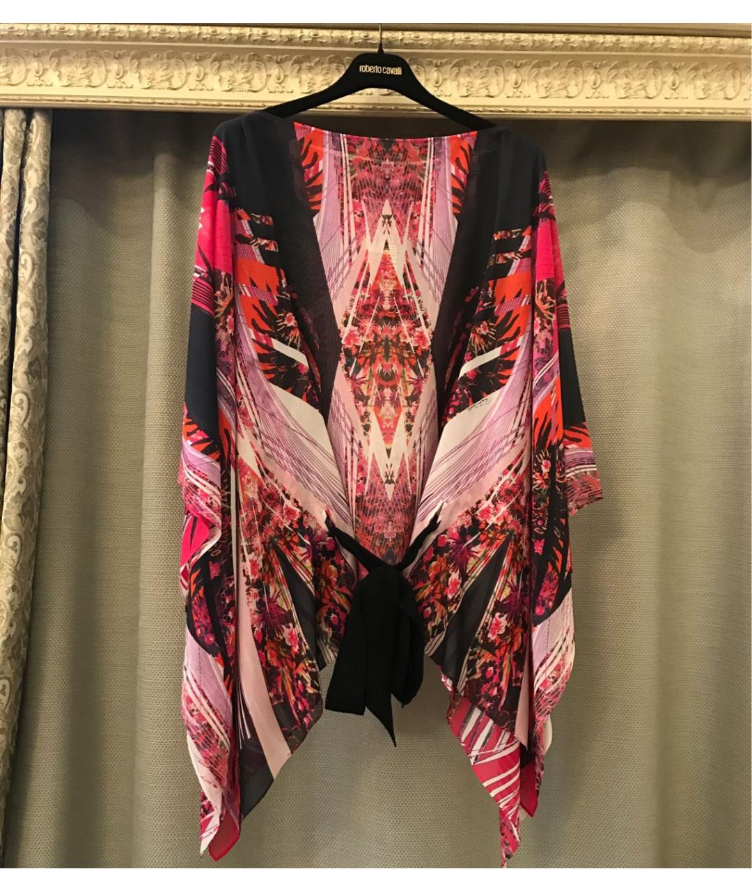 ROBERTO CAVALLI Бордовая шелковая блузы, фото 7