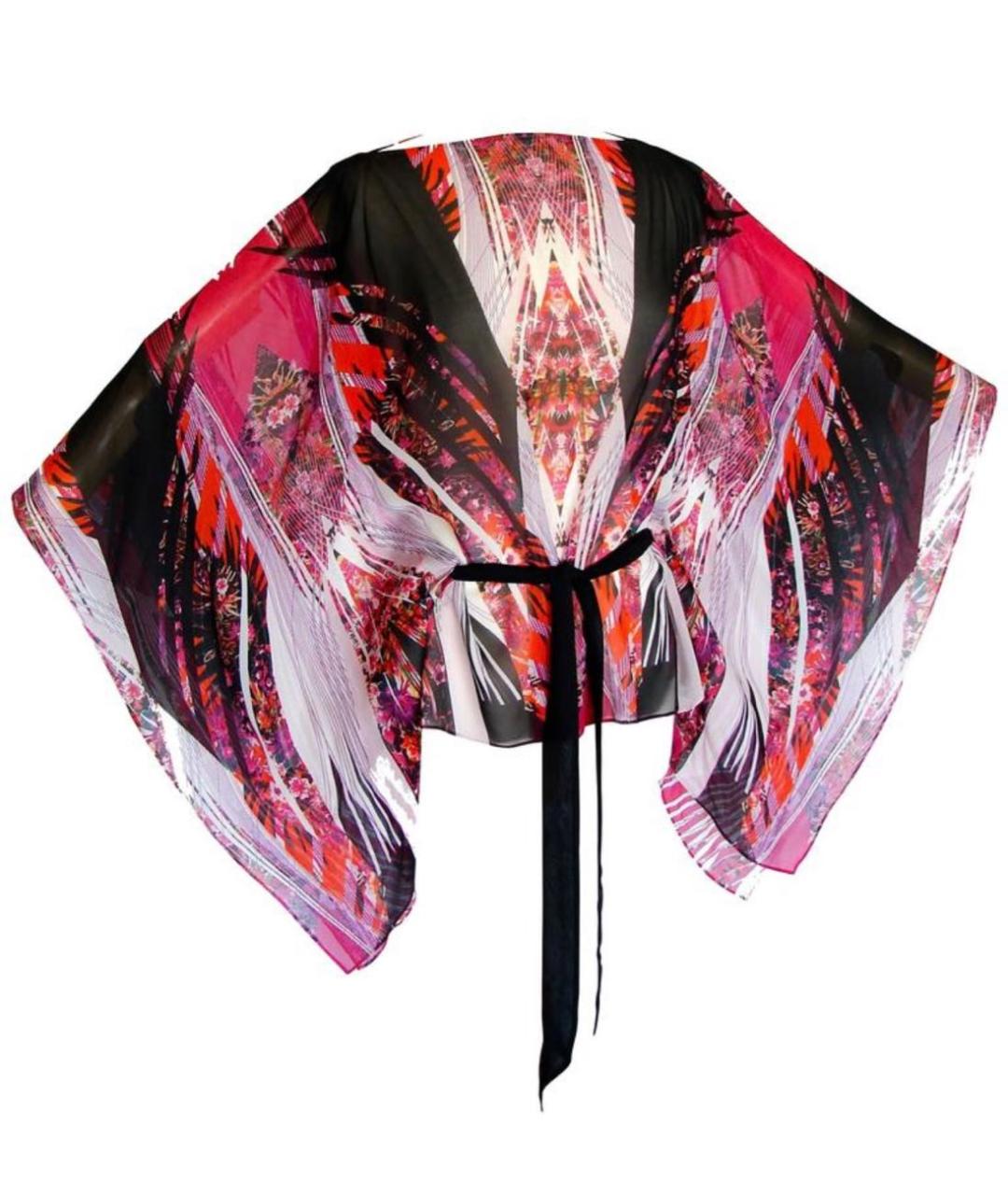 ROBERTO CAVALLI Бордовая шелковая блузы, фото 4