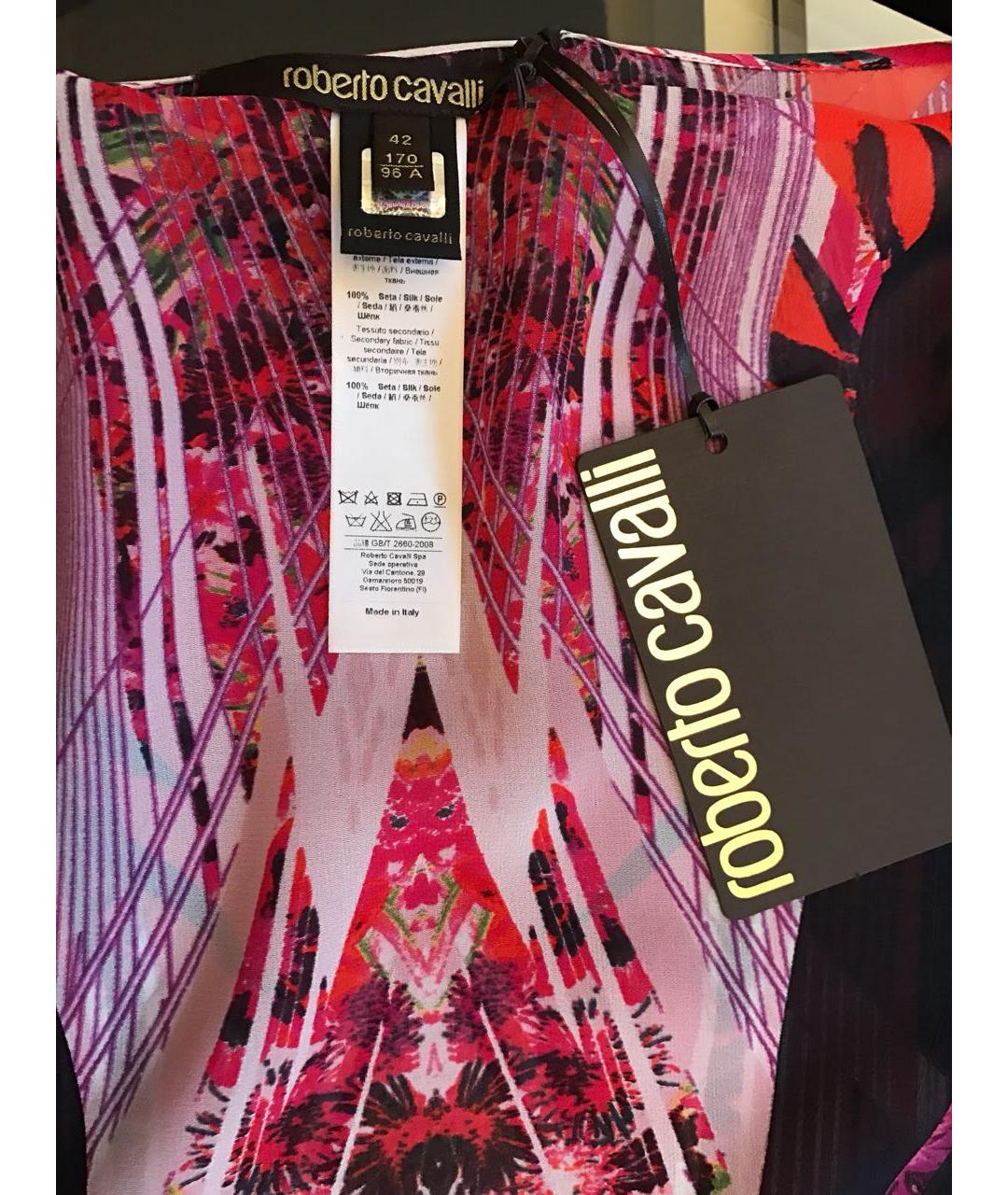 ROBERTO CAVALLI Бордовая шелковая блузы, фото 8