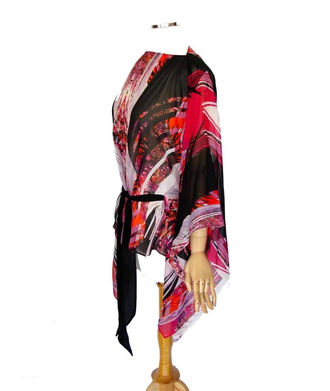 ROBERTO CAVALLI Бордовая шелковая блузы, фото 5