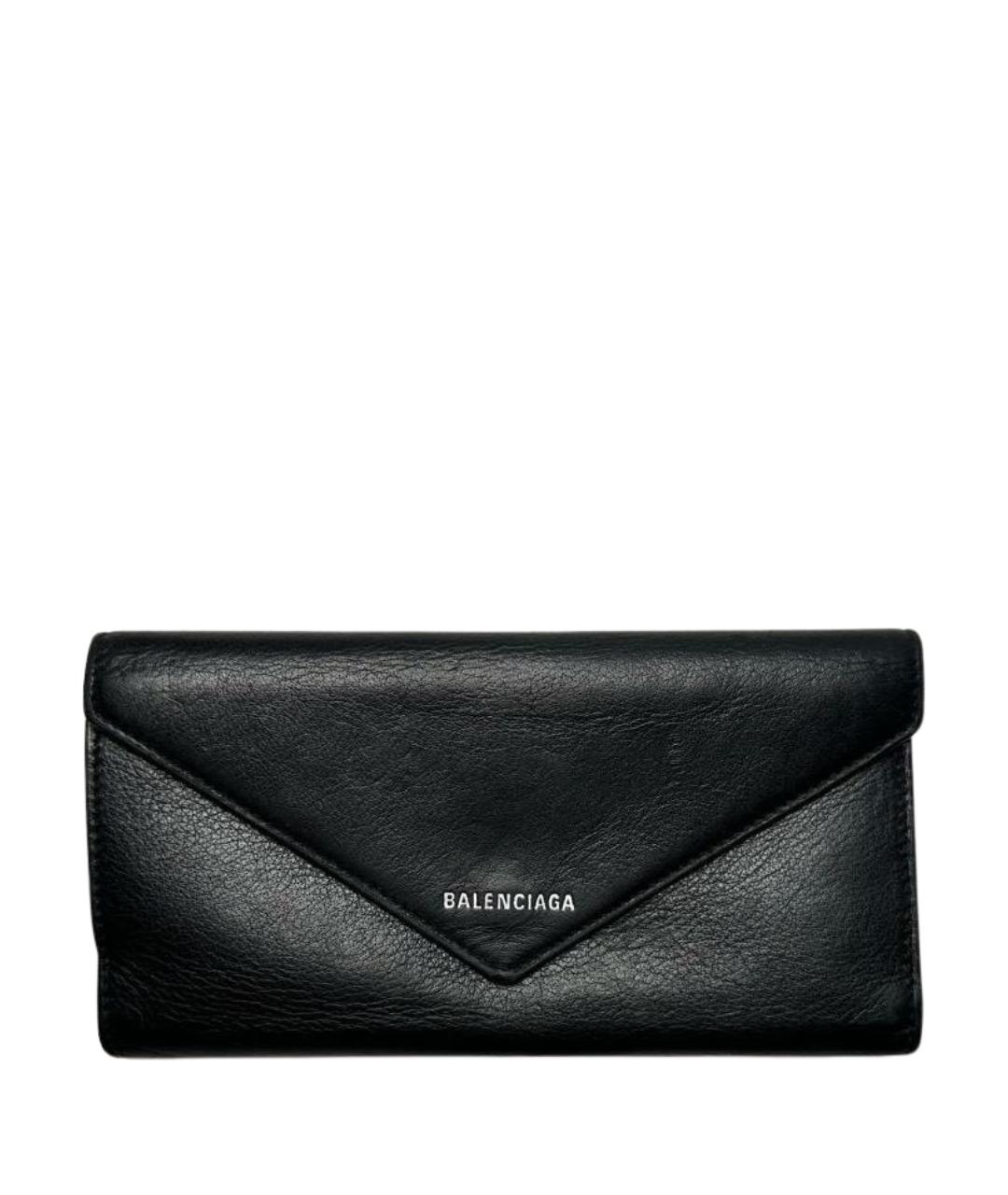 BALENCIAGA Черный кожаный кошелек, фото 1