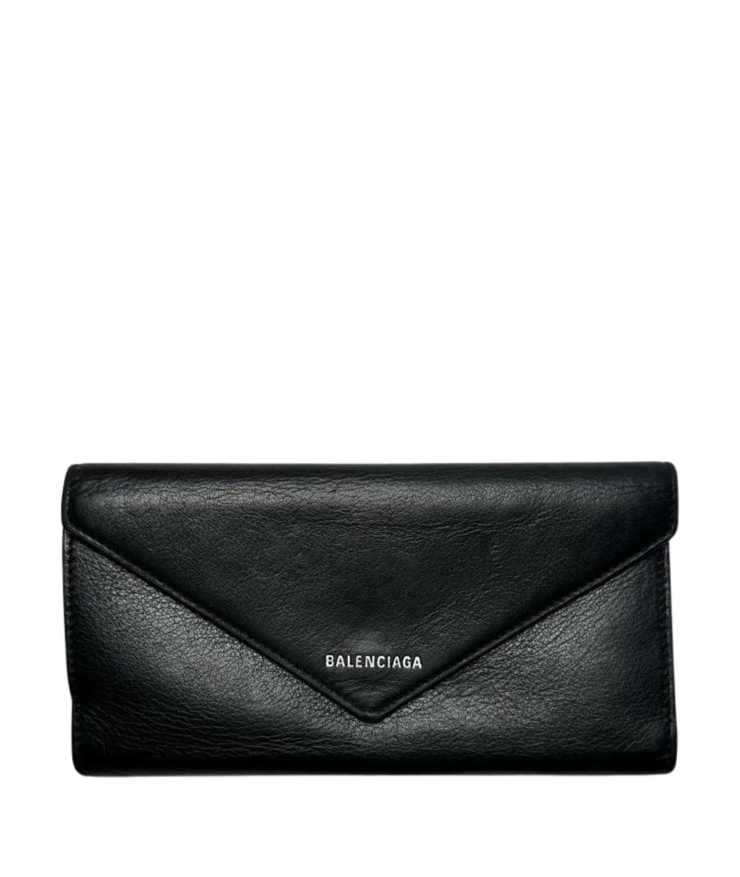 BALENCIAGA Черный кожаный кошелек, фото 1