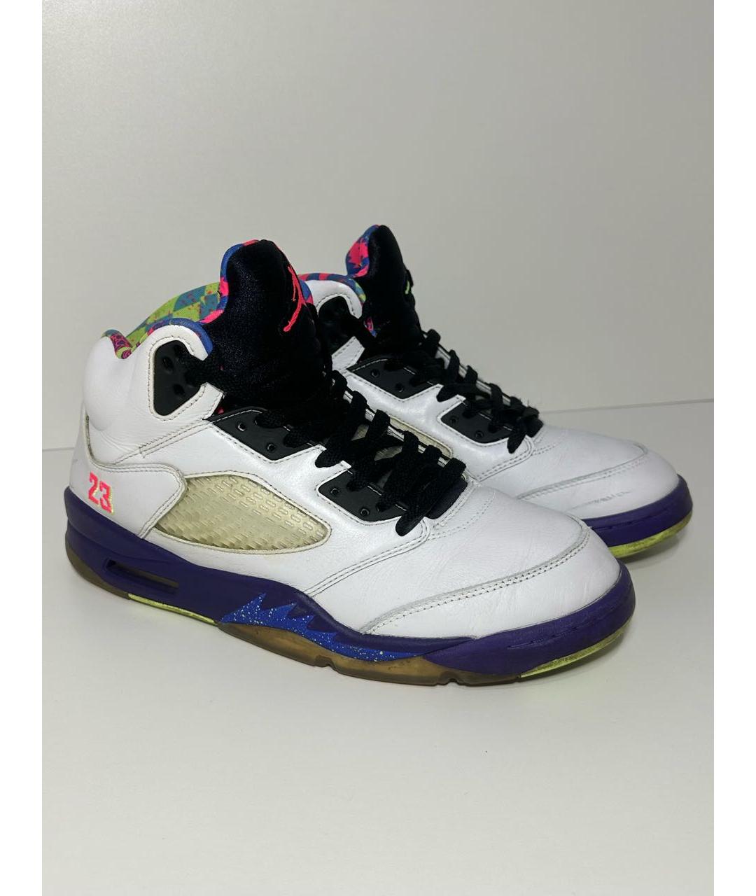 JORDAN Белые кожаные высокие кроссовки / кеды, фото 6