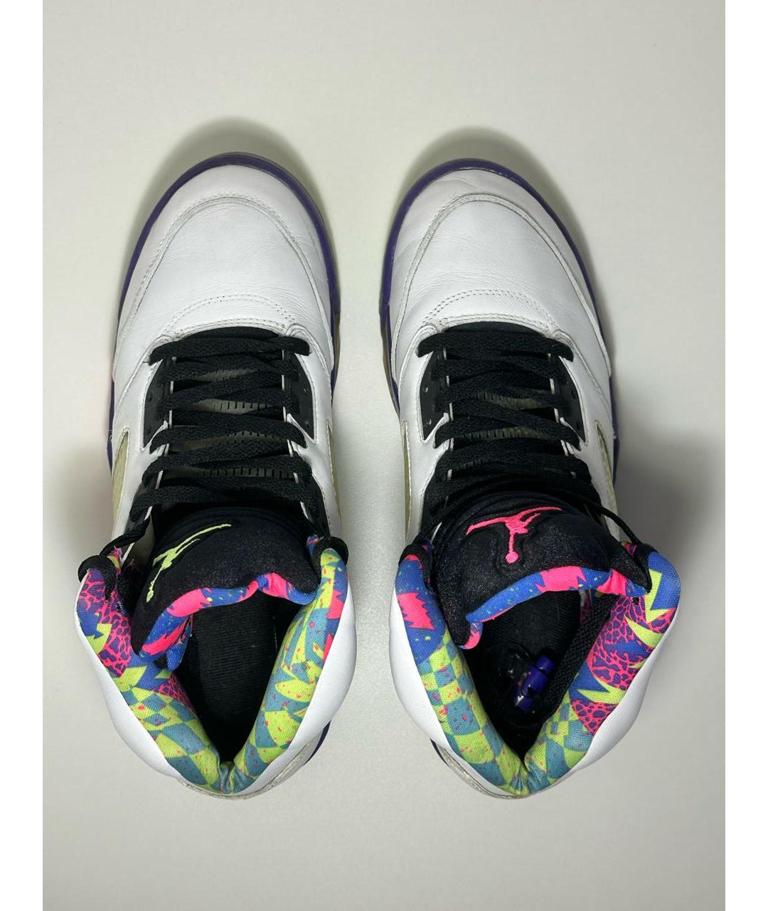 JORDAN Белые кожаные высокие кроссовки / кеды, фото 3