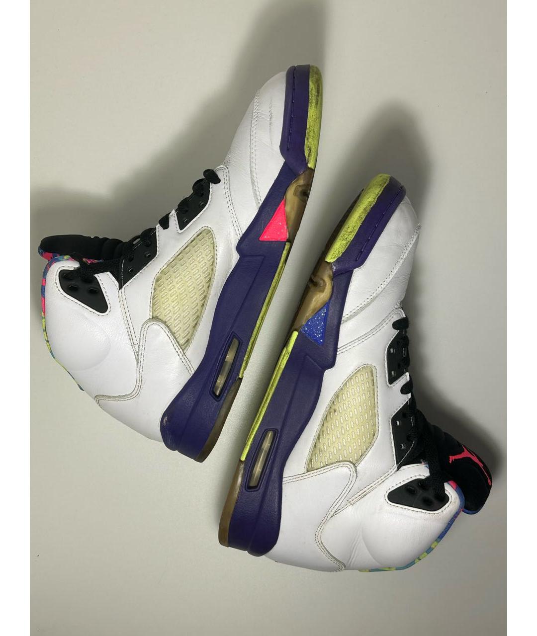 JORDAN Белые кожаные высокие кроссовки / кеды, фото 7