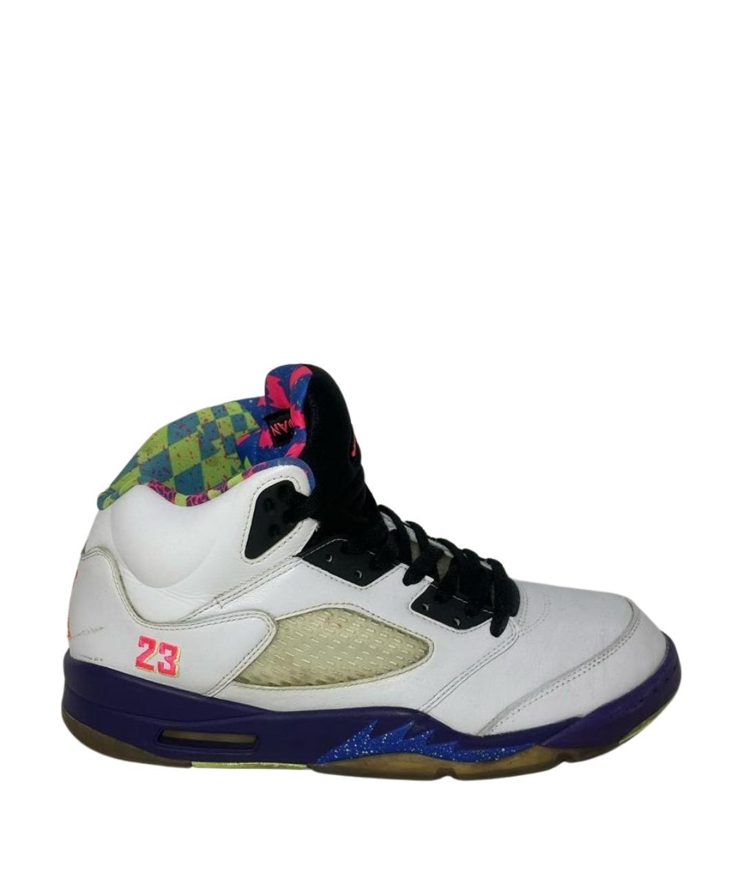 JORDAN Белые кожаные высокие кроссовки / кеды, фото 1