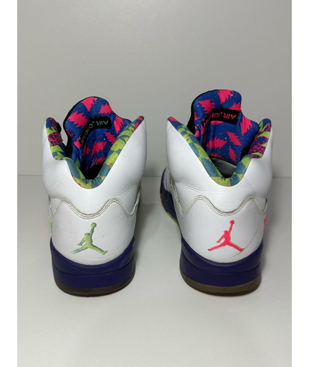 JORDAN Белые кожаные высокие кроссовки / кеды, фото 4