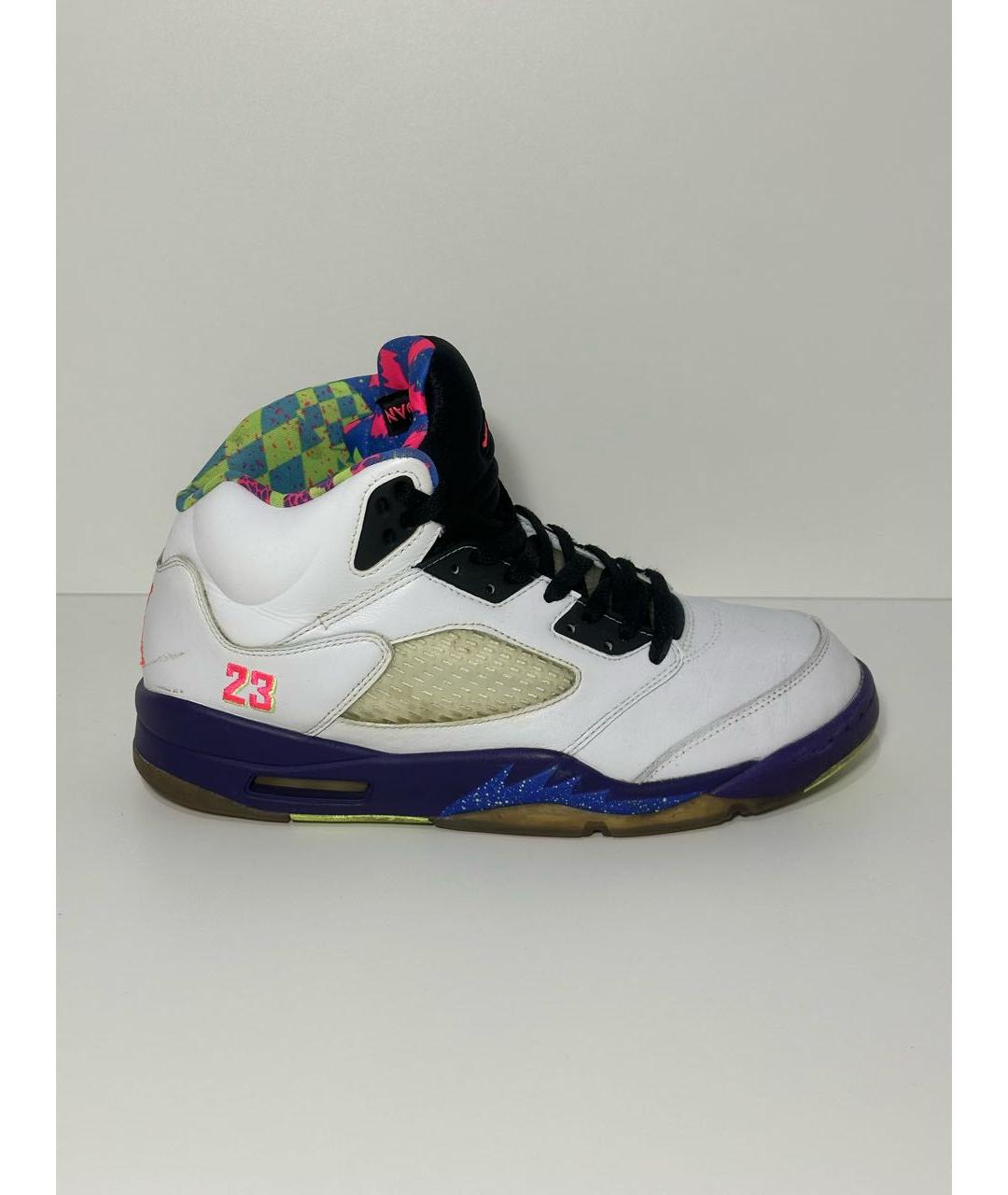 JORDAN Белые кожаные высокие кроссовки / кеды, фото 9