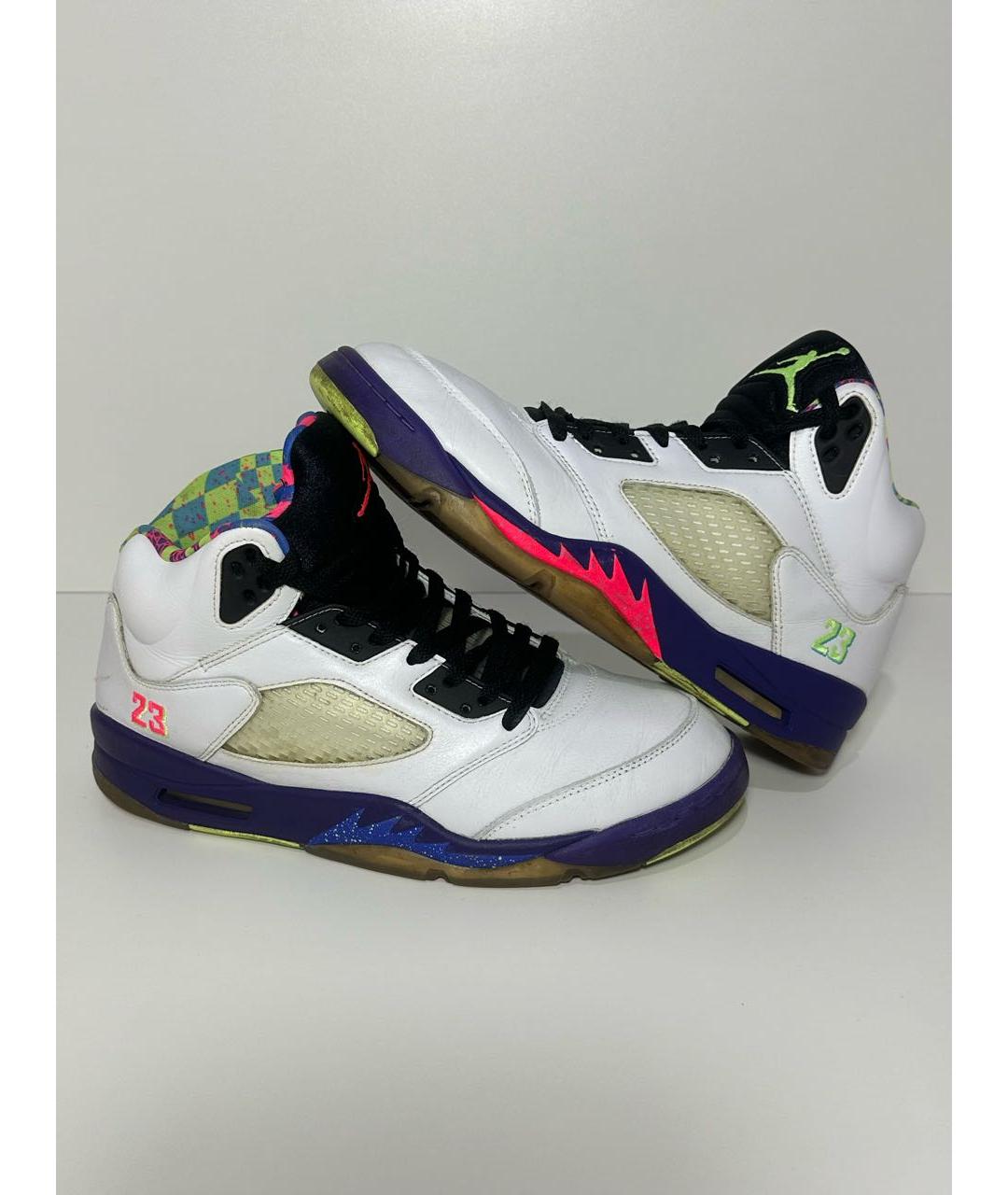 JORDAN Белые кожаные высокие кроссовки / кеды, фото 5
