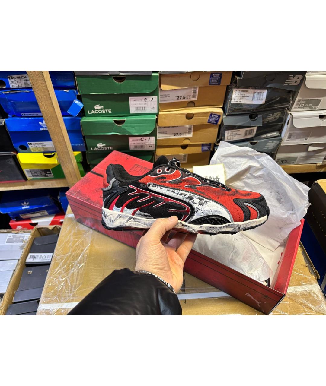 PUMA Красные низкие кроссовки / кеды из искусственной кожи, фото 7