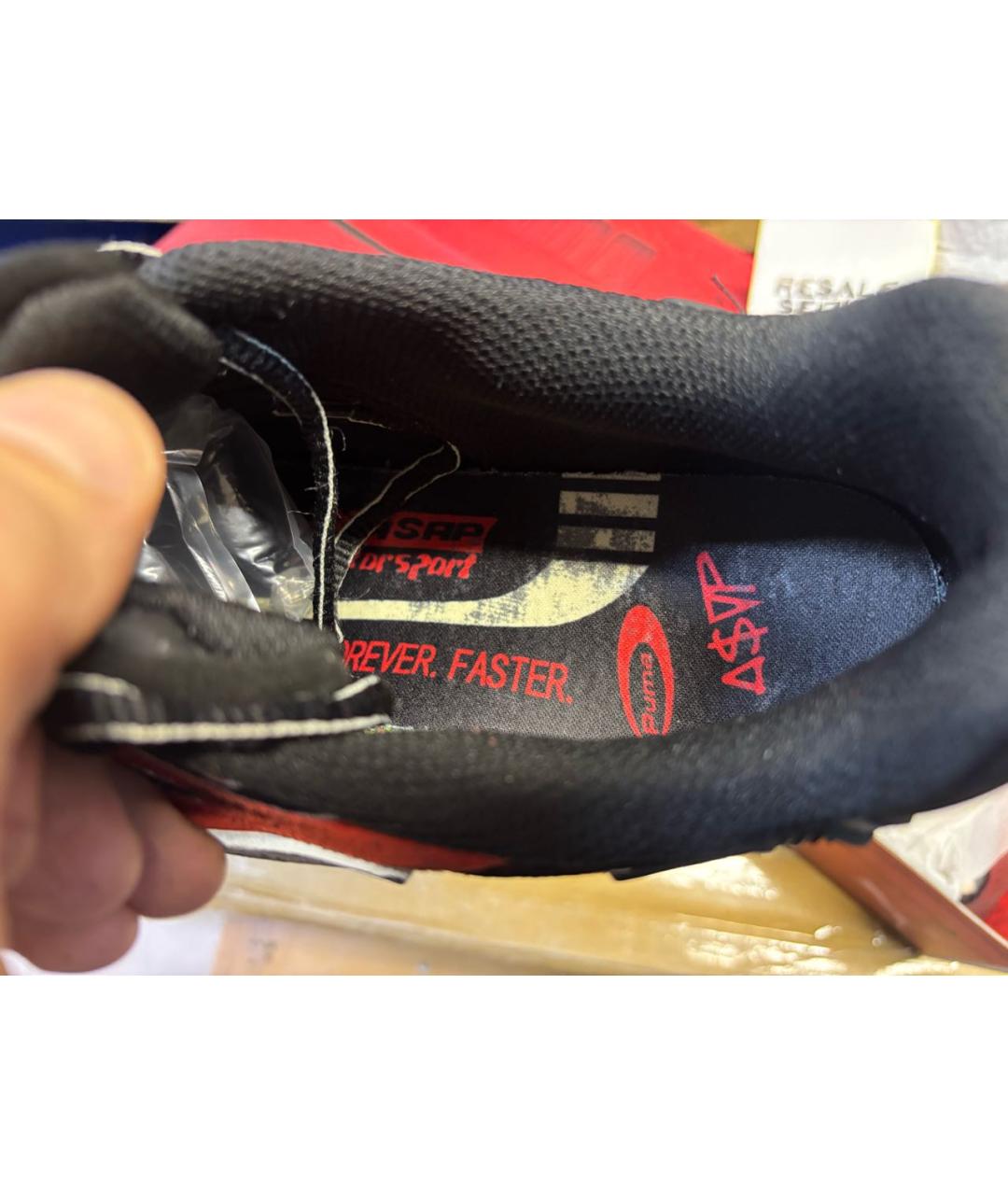 PUMA Красные низкие кроссовки / кеды из искусственной кожи, фото 5