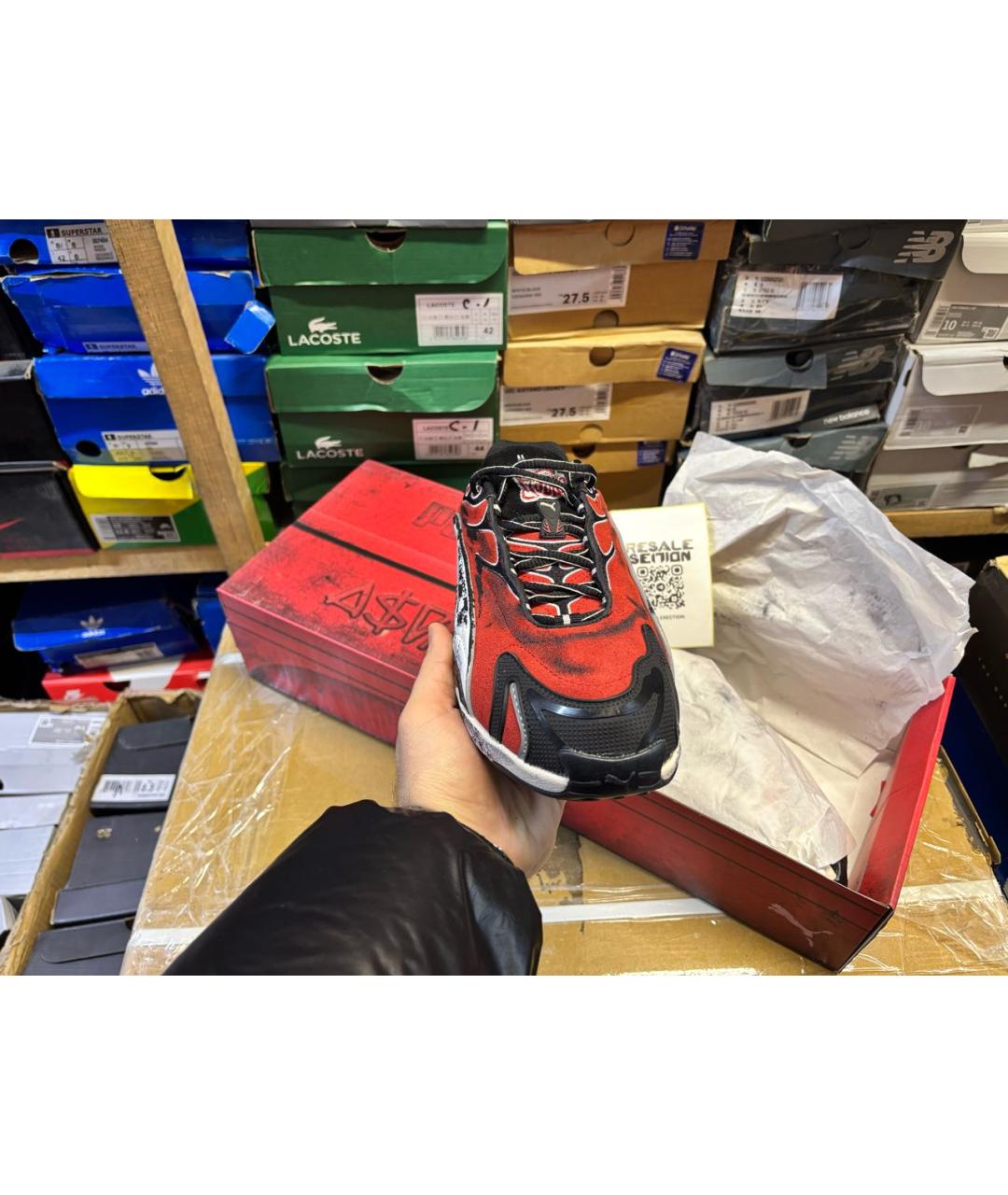 PUMA Красные низкие кроссовки / кеды из искусственной кожи, фото 2