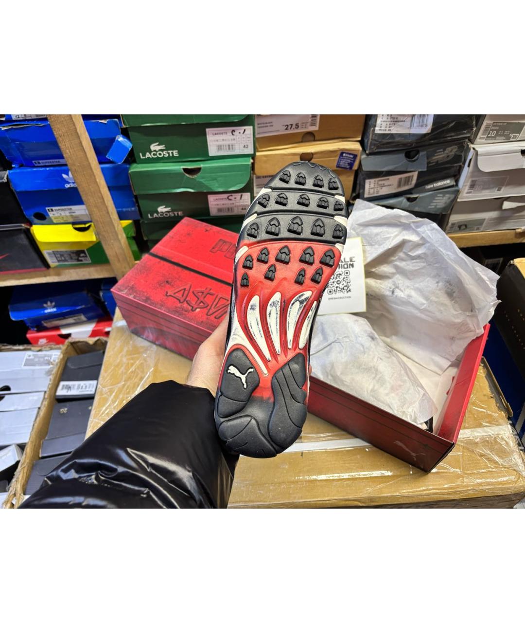 PUMA Красные низкие кроссовки / кеды из искусственной кожи, фото 3