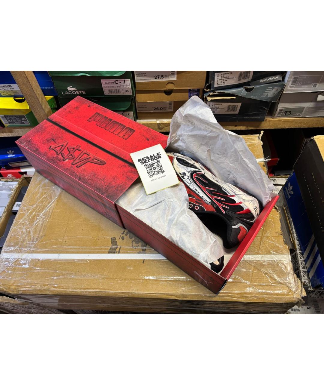 PUMA Красные низкие кроссовки / кеды из искусственной кожи, фото 6