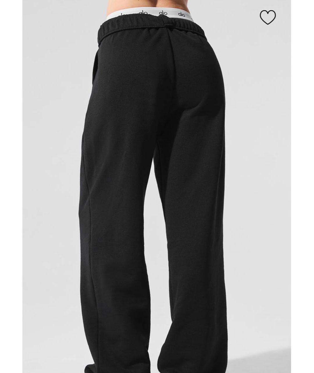 ALO YOGA Черные хлопковые спортивные брюки и шорты, фото 3