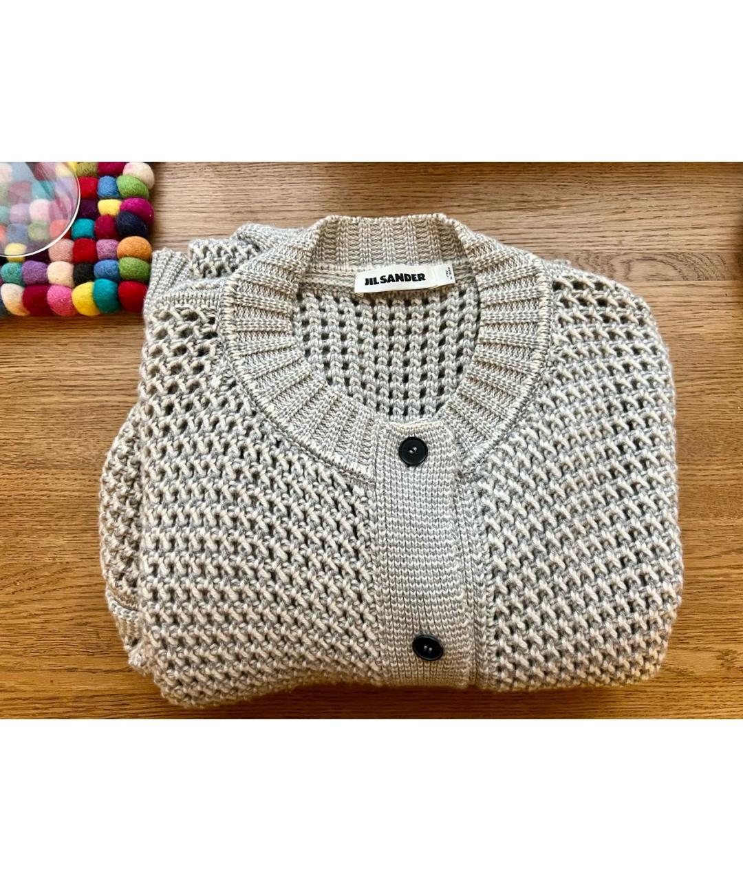 JIL SANDER Серый кашемировый кардиган, фото 7