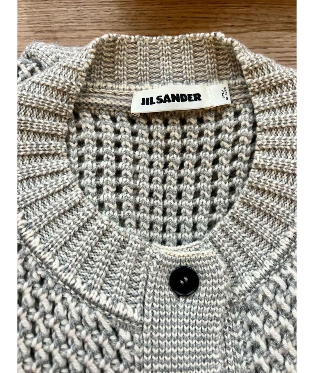 JIL SANDER Серый кашемировый кардиган, фото 8