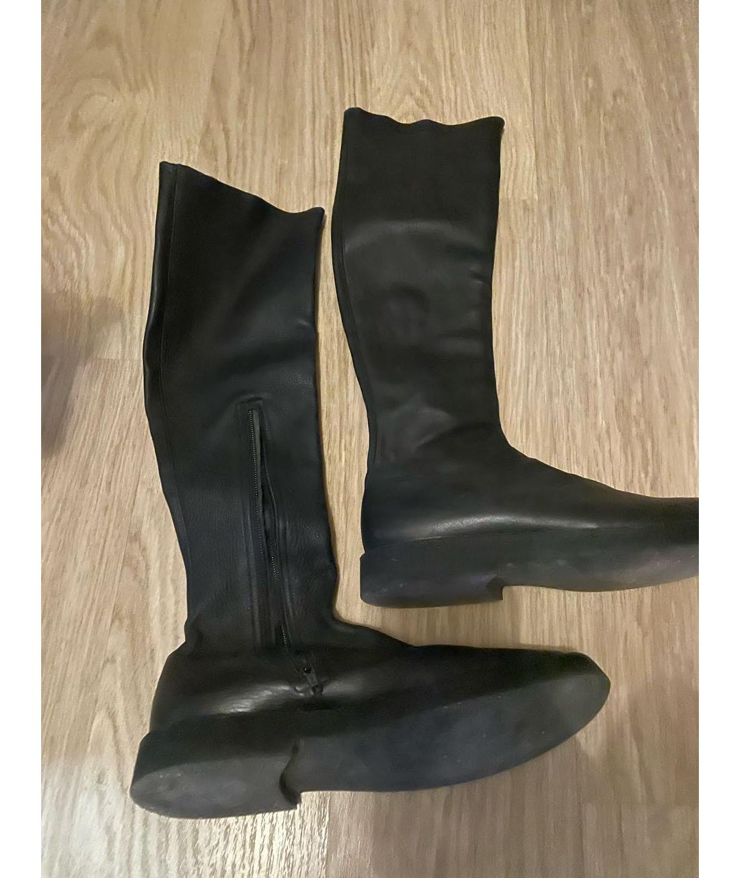 ANN DEMEULEMEESTER Черные кожаные сапоги, фото 6