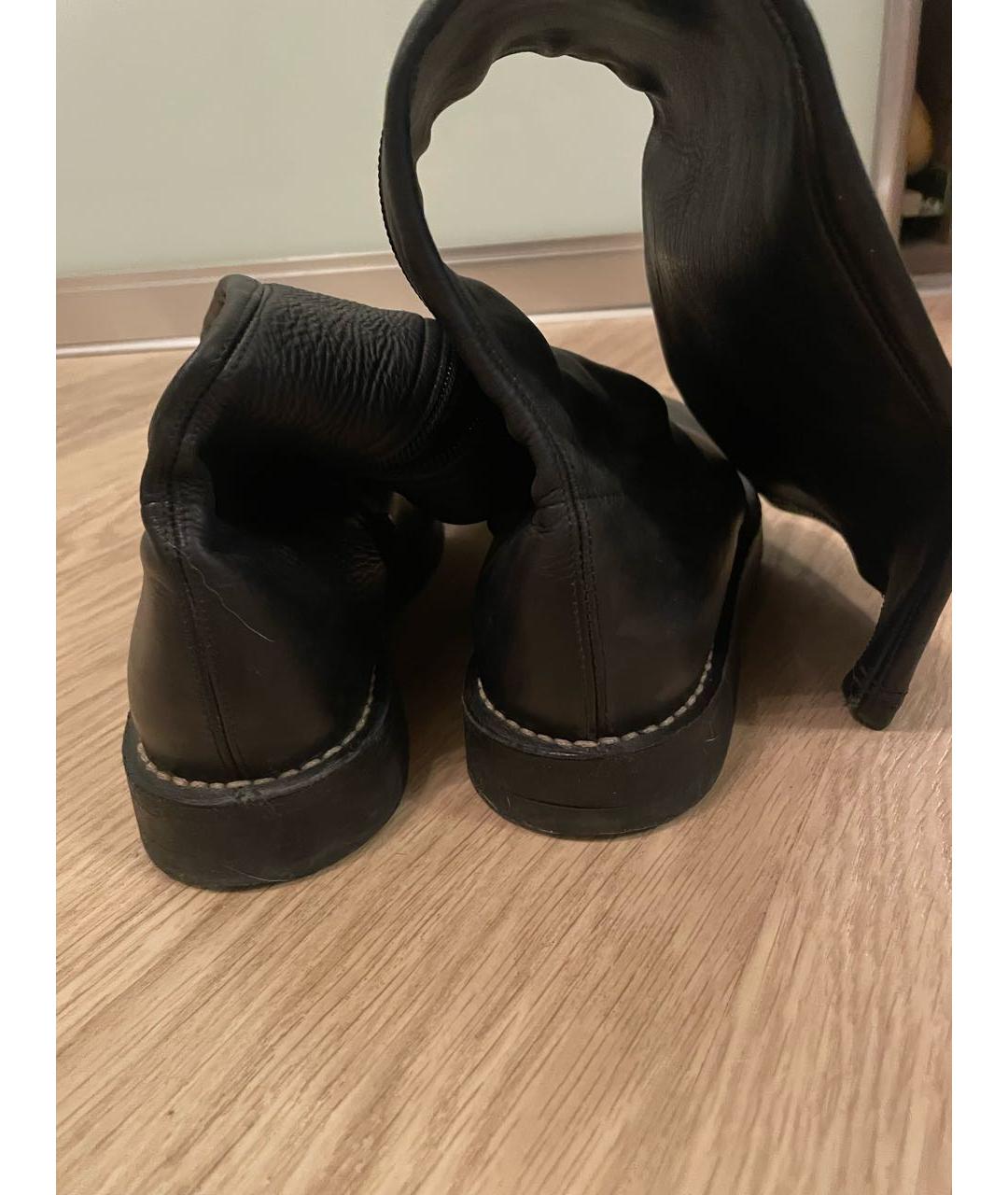 ANN DEMEULEMEESTER Черные кожаные сапоги, фото 4