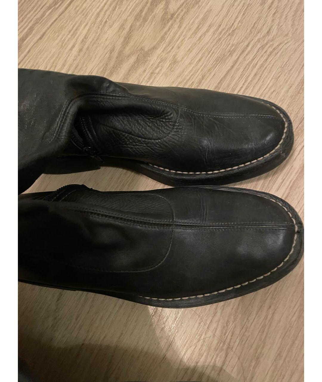 ANN DEMEULEMEESTER Черные кожаные сапоги, фото 3