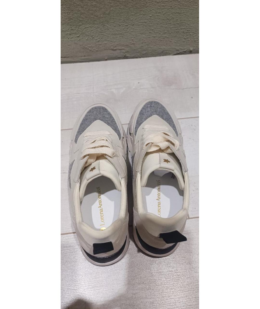 LORENA ANTONIAZZI Бежевые кожаные кроссовки, фото 3