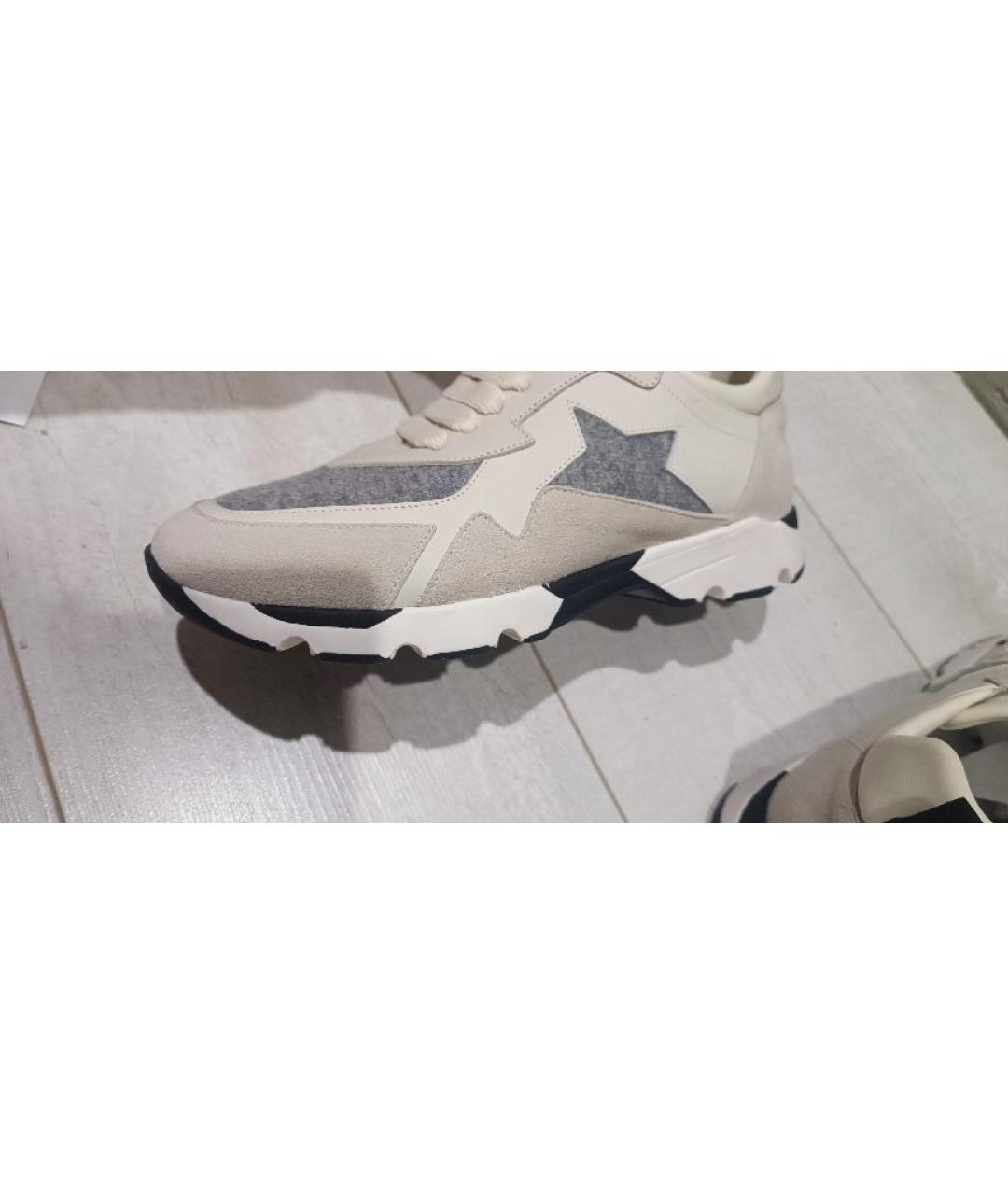 LORENA ANTONIAZZI Бежевые кожаные кроссовки, фото 7