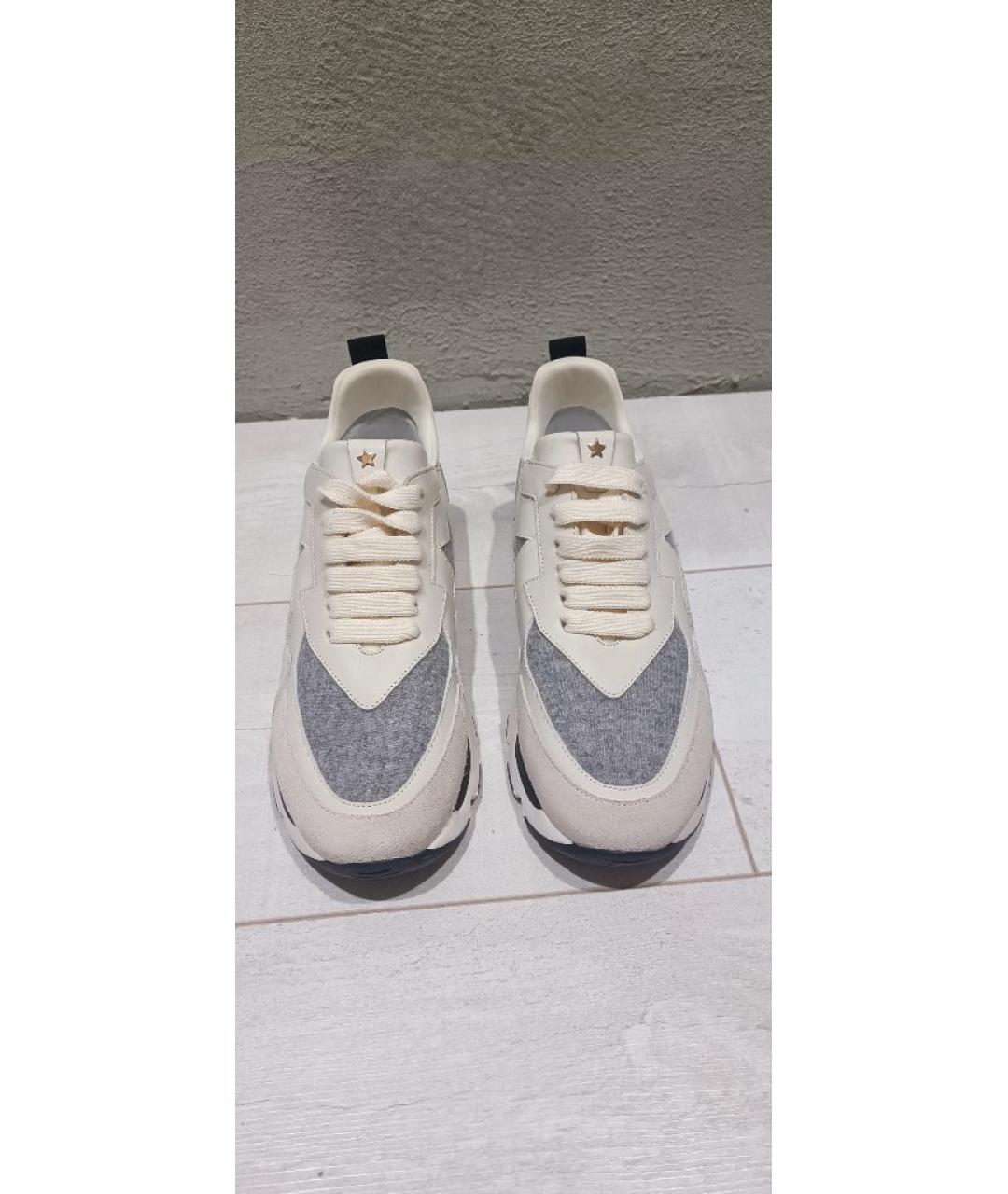 LORENA ANTONIAZZI Бежевые кожаные кроссовки, фото 2