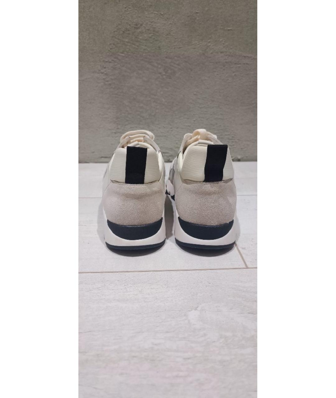 LORENA ANTONIAZZI Бежевые кожаные кроссовки, фото 4