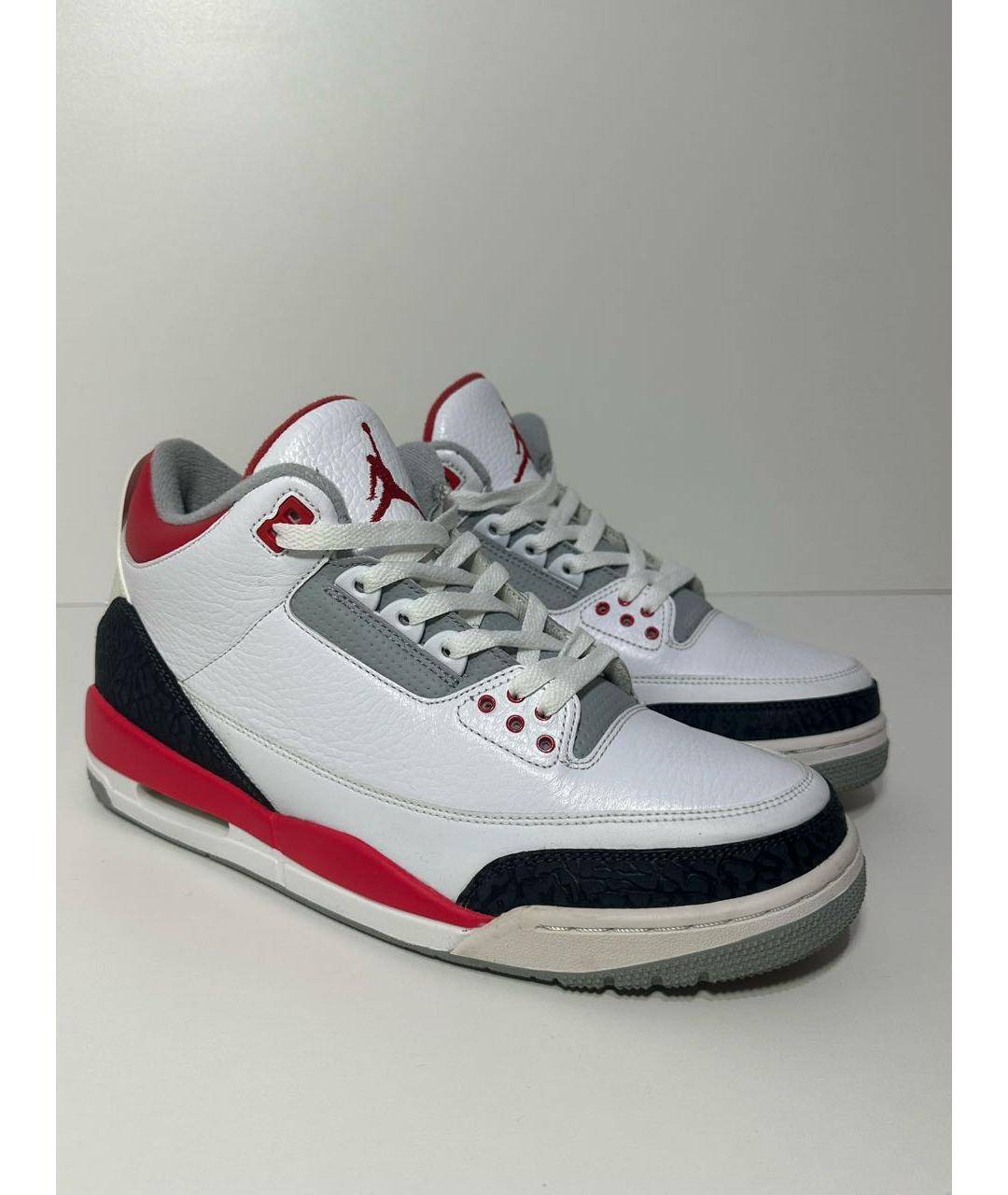 JORDAN Белые кожаные высокие кроссовки / кеды, фото 4