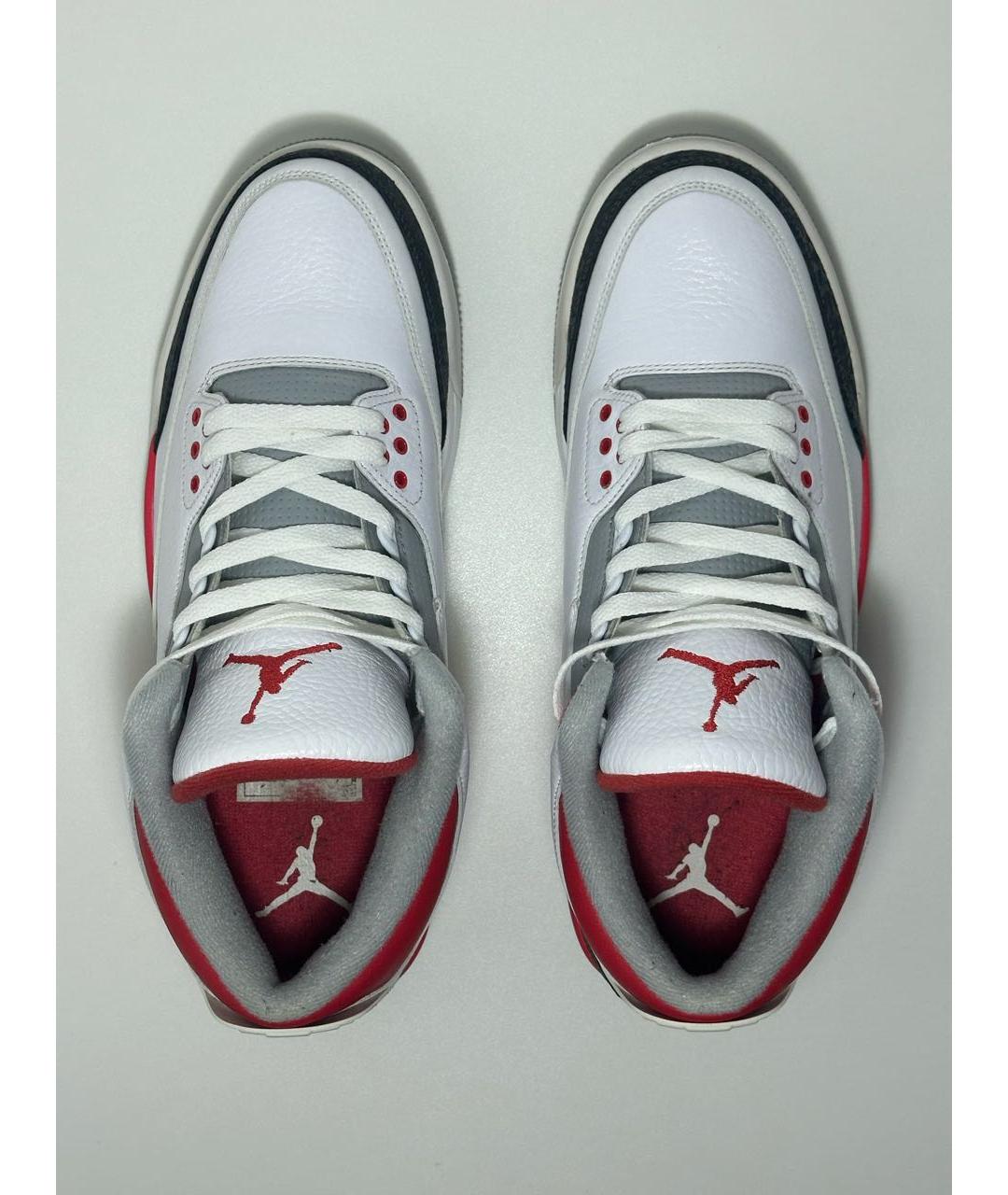 JORDAN Белые кожаные высокие кроссовки / кеды, фото 2