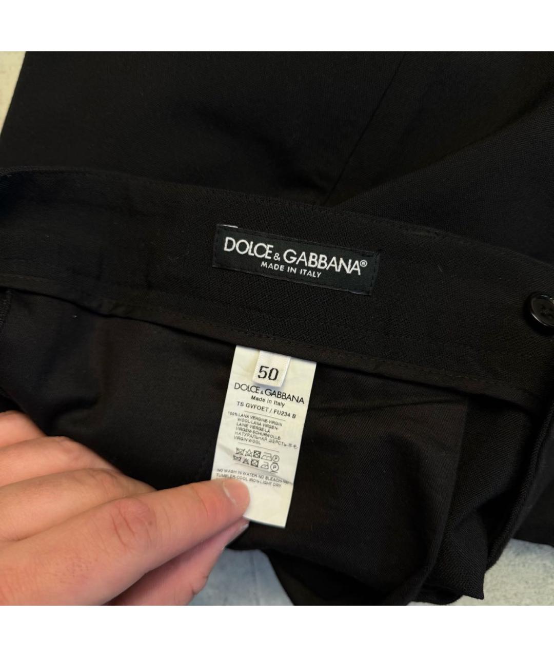 DOLCE&GABBANA Черные шерстяные классические брюки, фото 5