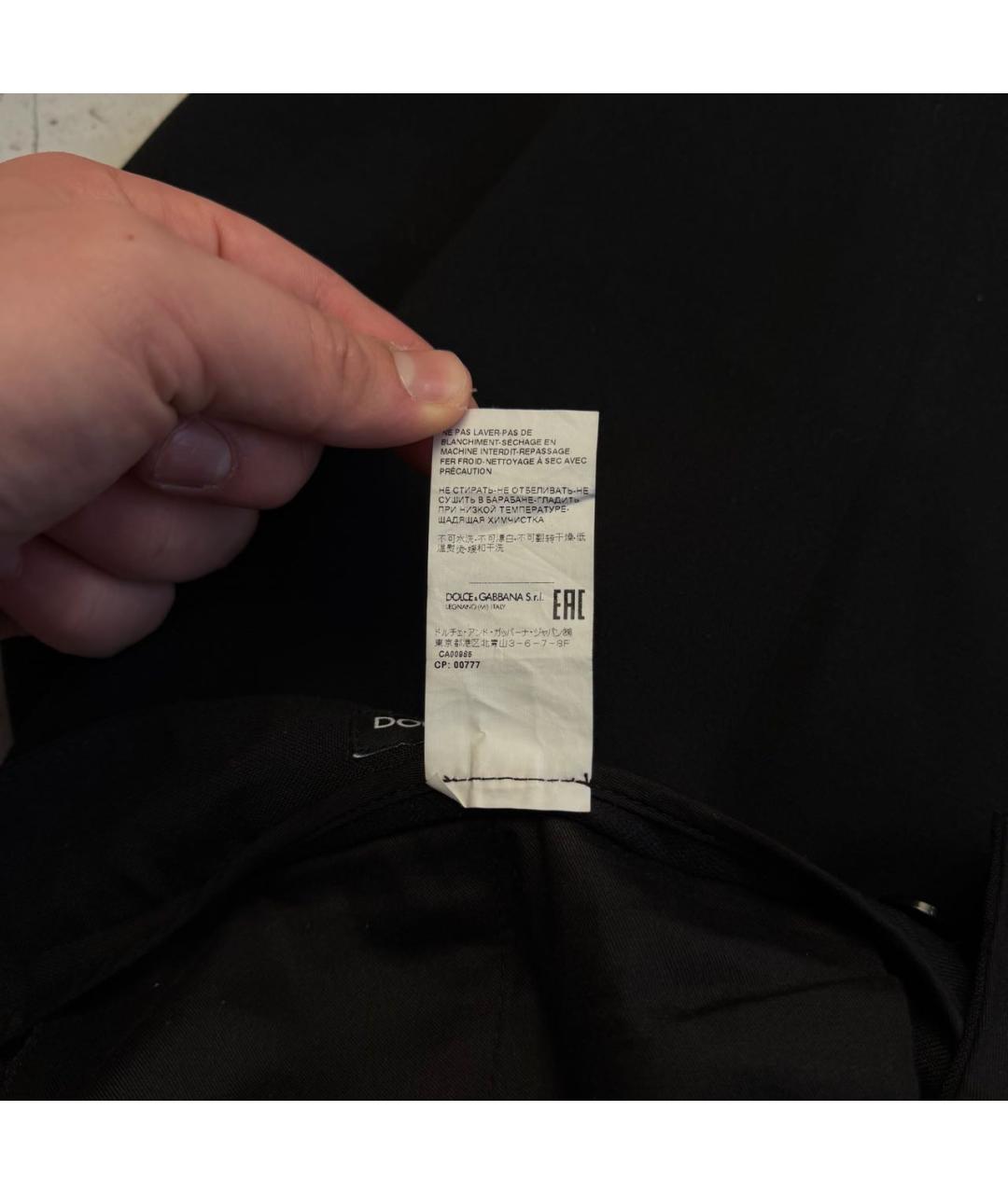 DOLCE&GABBANA Черные шерстяные классические брюки, фото 7